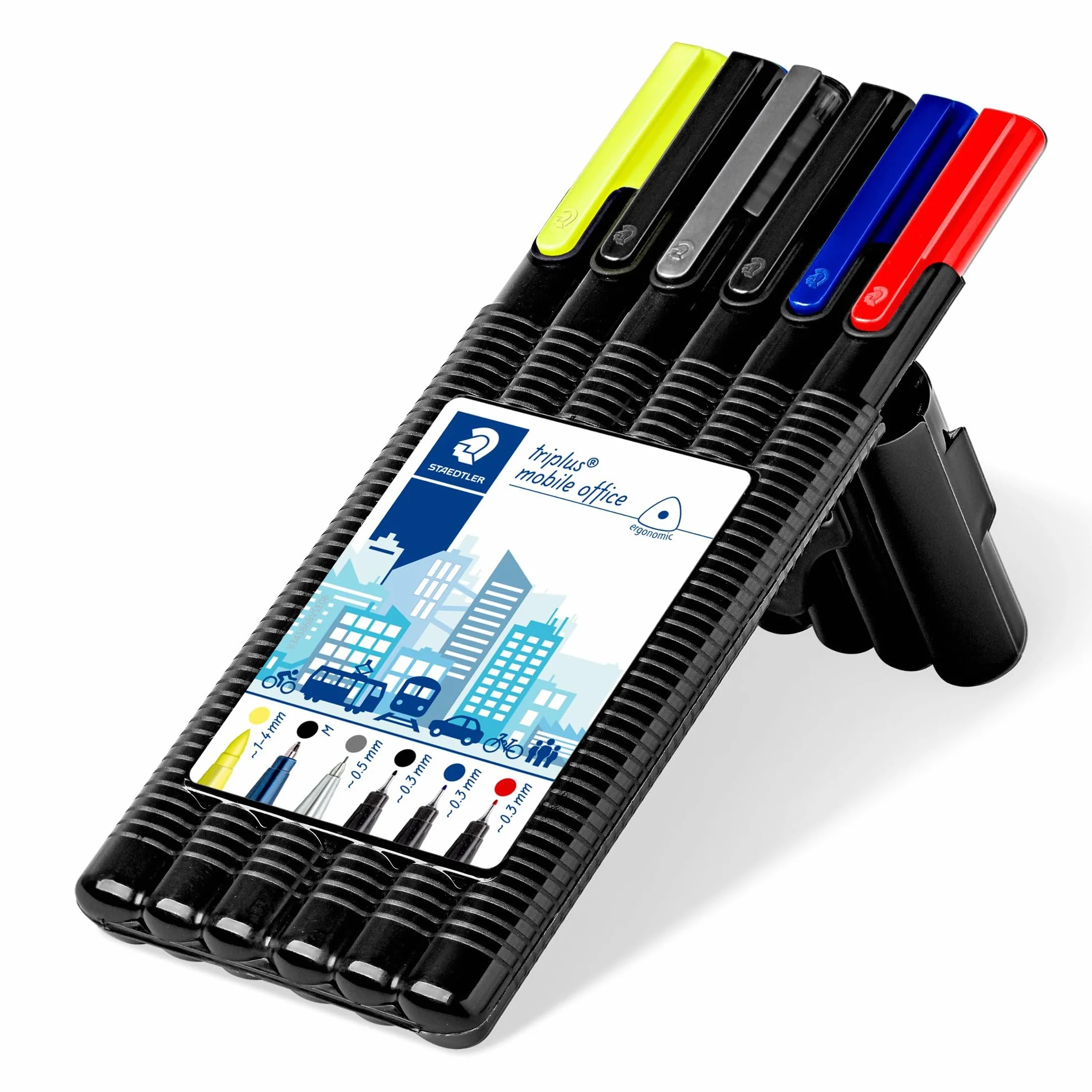 Staedtler Triplus Black Box 34 SB6B ST Zestaw Przyrządów Piśmienniczych, Czarny, 1.7 x 6.7 x 10.7 cm; 90 g, 6 Sztuk