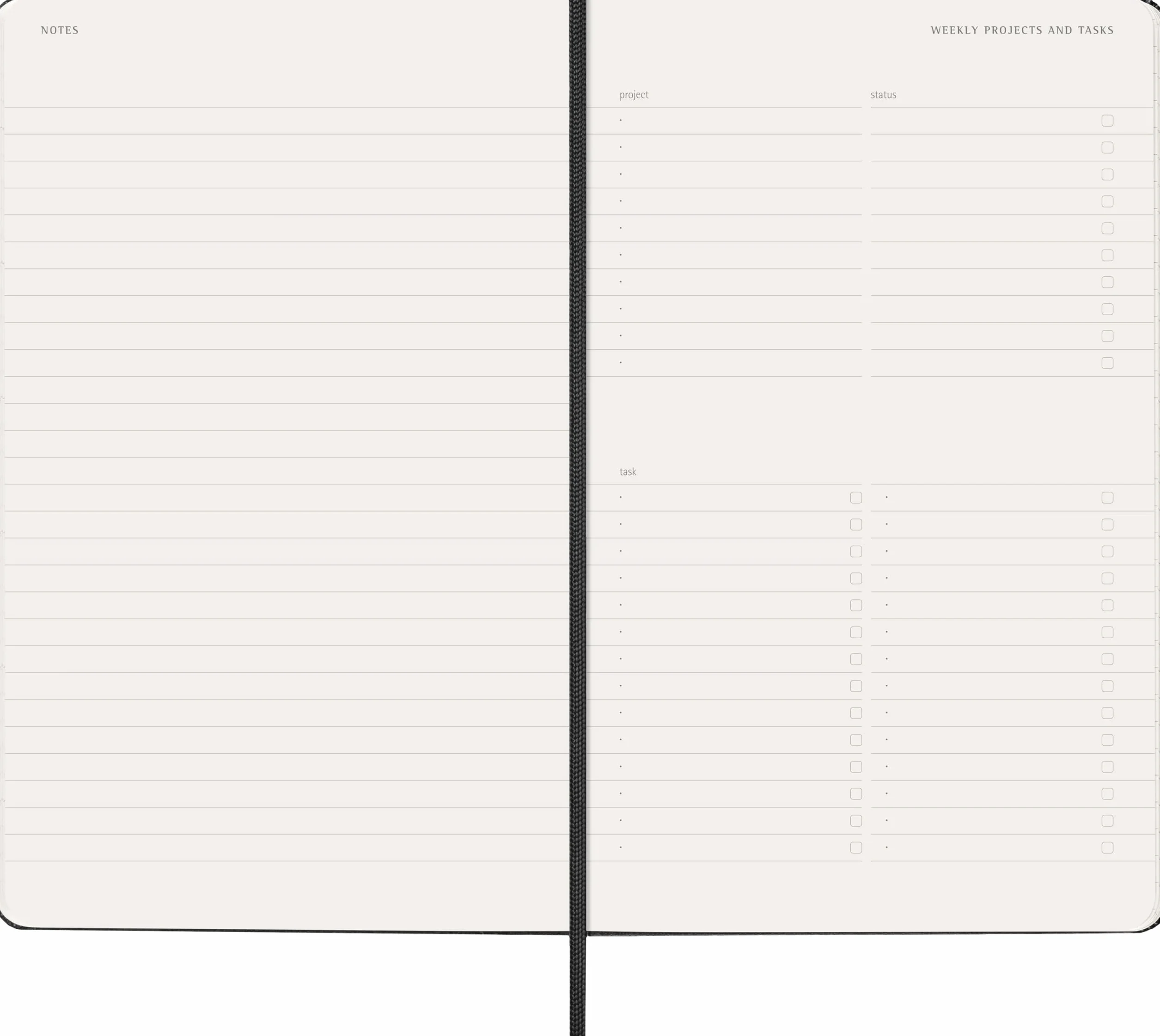 AGENDA SEMANAL 2026 PROFESIONAL VERTICAL LARGUE NEGRA T/D