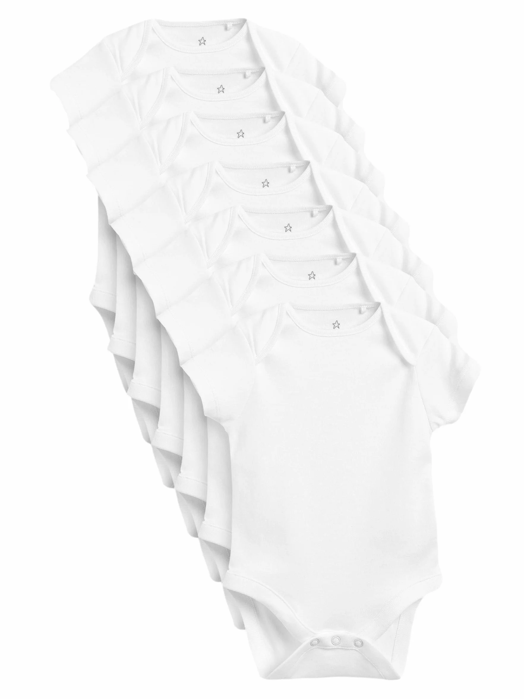 NEXT Noworodki unisex Zestaw 7 niemowlęcych body z krótkim rękawem