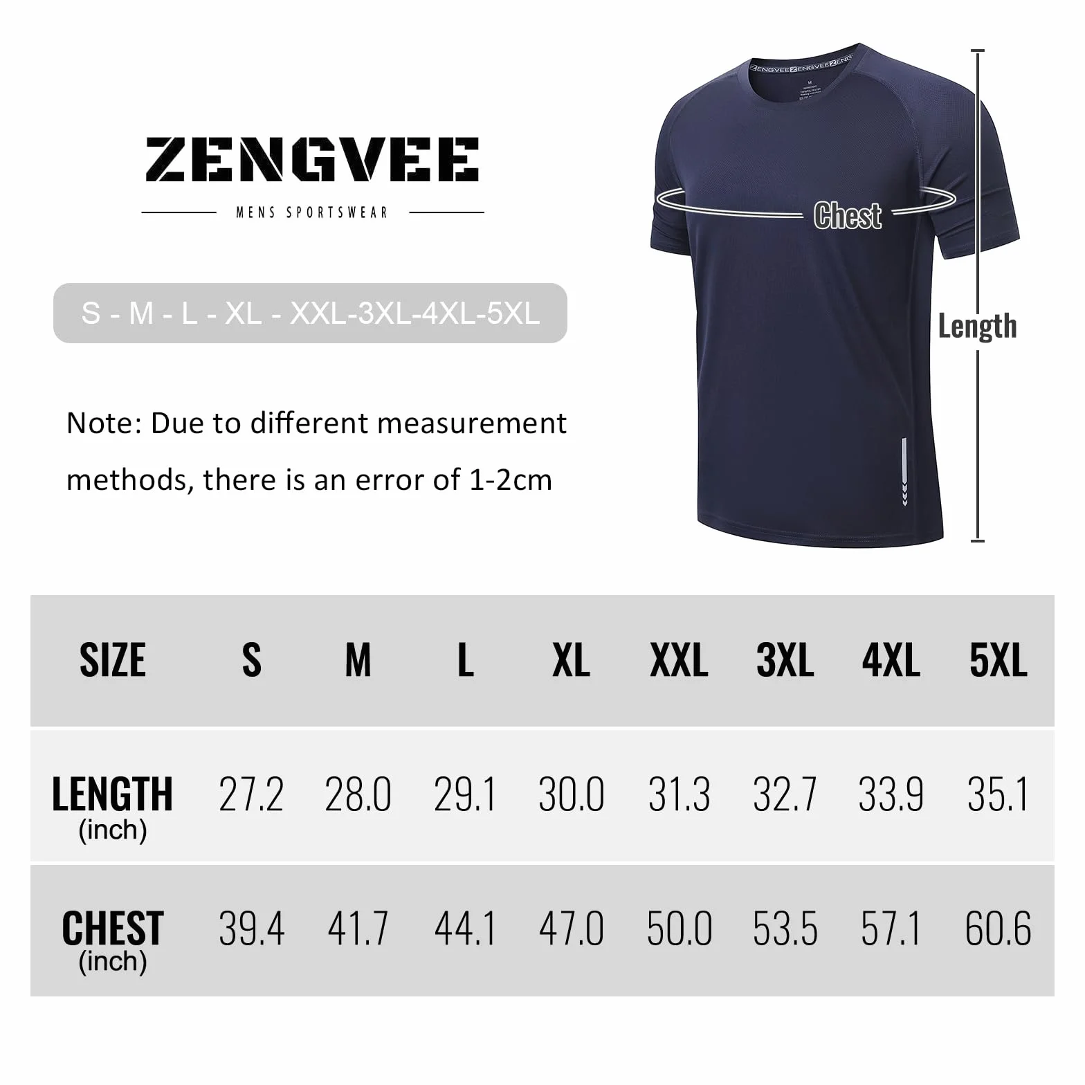 ZENGVEE Zestaw 3 koszulek sportowych, koszulka funkcyjna, szybkoschnąca, oddychająca koszulka treningowa, męska koszulka do biegania z krótkim rękawem