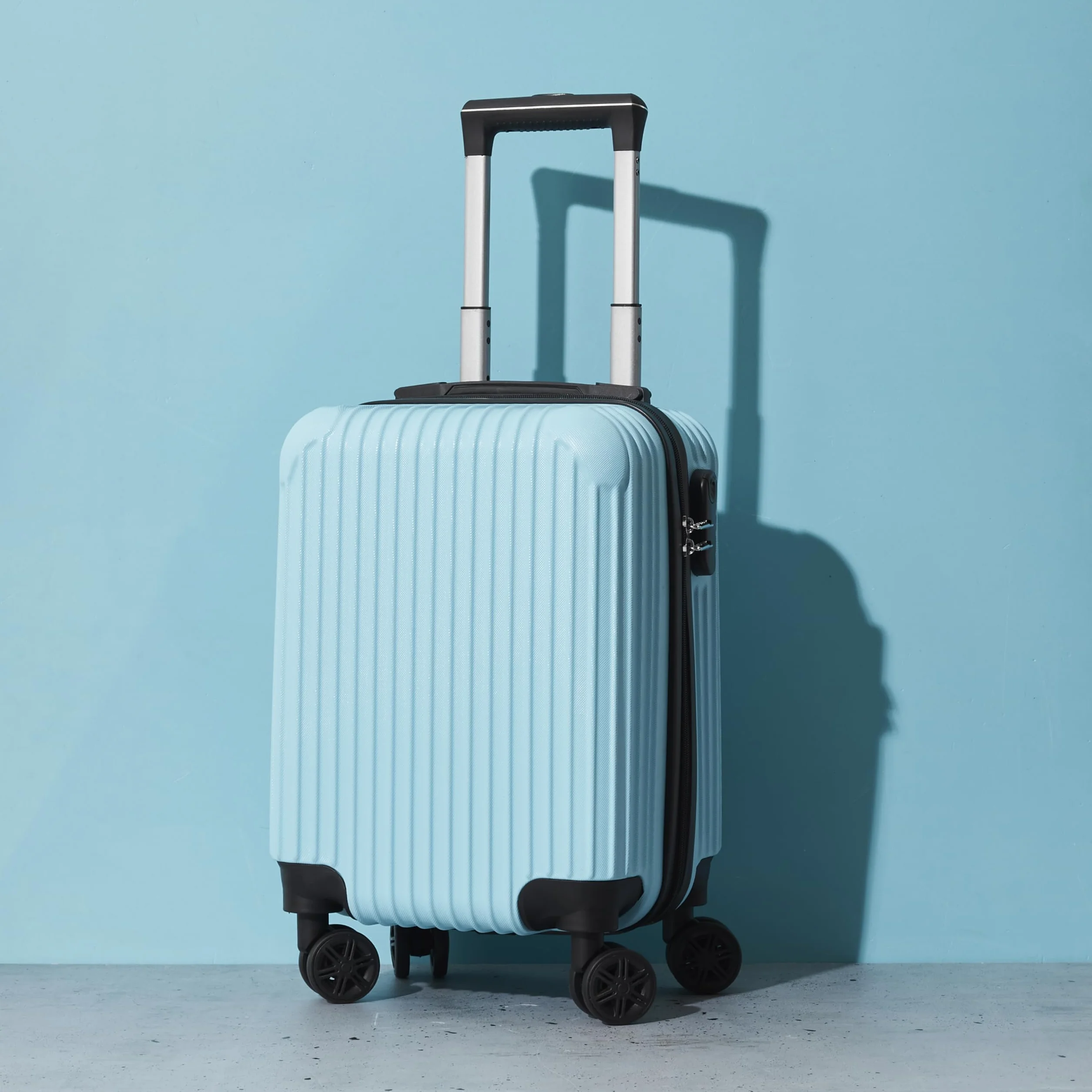 JET LAG, Set of 3 Rome Suitcases 36L 60L 86L, Elegant and Modern Design, Optimal Storage Capacity, Robust and Durability, Carrying Comfort, Blue
