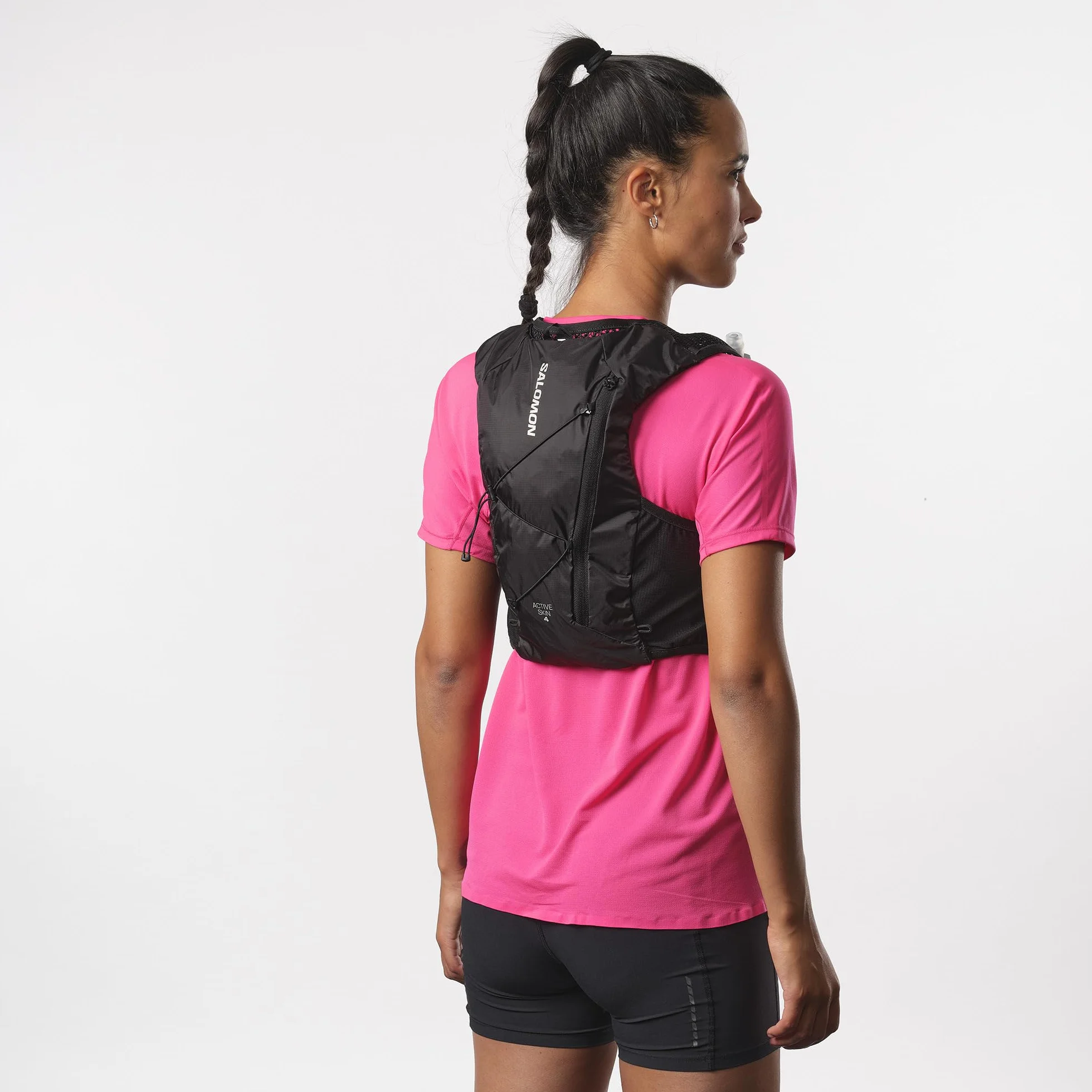 Salomon Active Skin 4 kompatybilna z piersiami, uniseks, kamizelka do biegania, szlak turystyczny, 4 l, precyzyjne dopasowanie, łatwy dostęp, precyzyjne dopasowanie i zoptymalizowane przechowywanie,