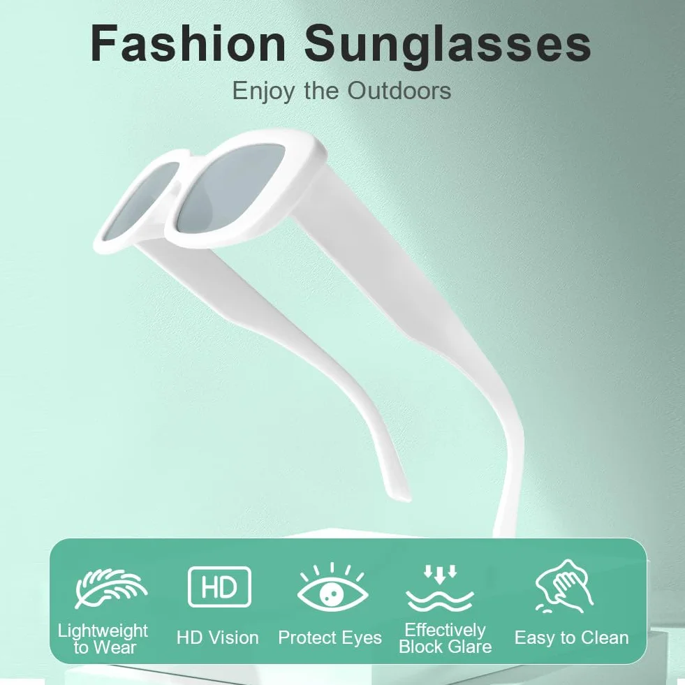 Ainiv Okulary przeciwsłoneczne w kształcie serca, 2 sztuki, retro, kocie oko, ochrona przed słońcem UV400, unisex, na imprezę, podróż, sesję zdjęciową