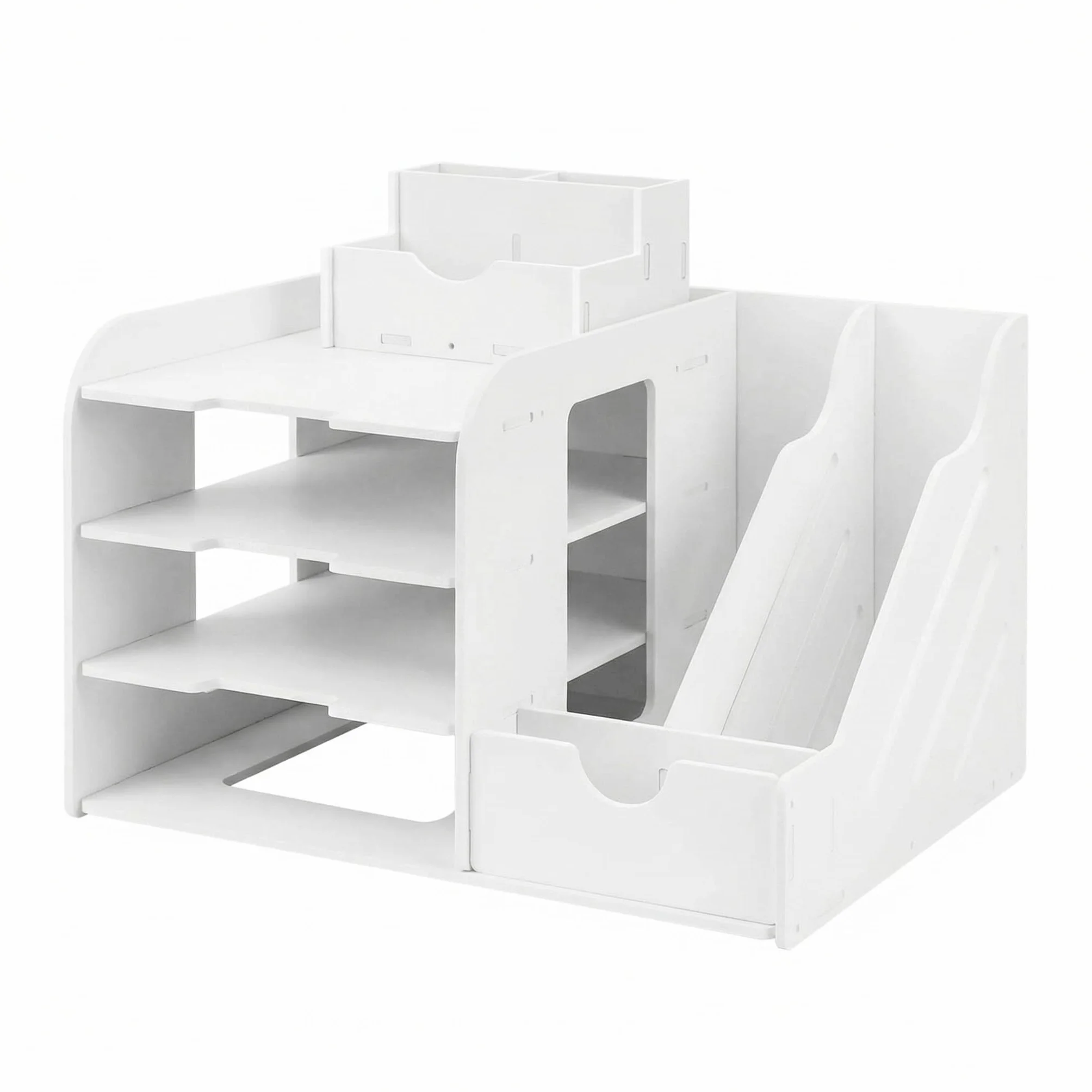 QWORK® Taca na organizery na biurko, Organizer na listy, Biurko A4 Sorter do przechowywania papieru, Do domowego biura, szkoły, 4-poziomowy