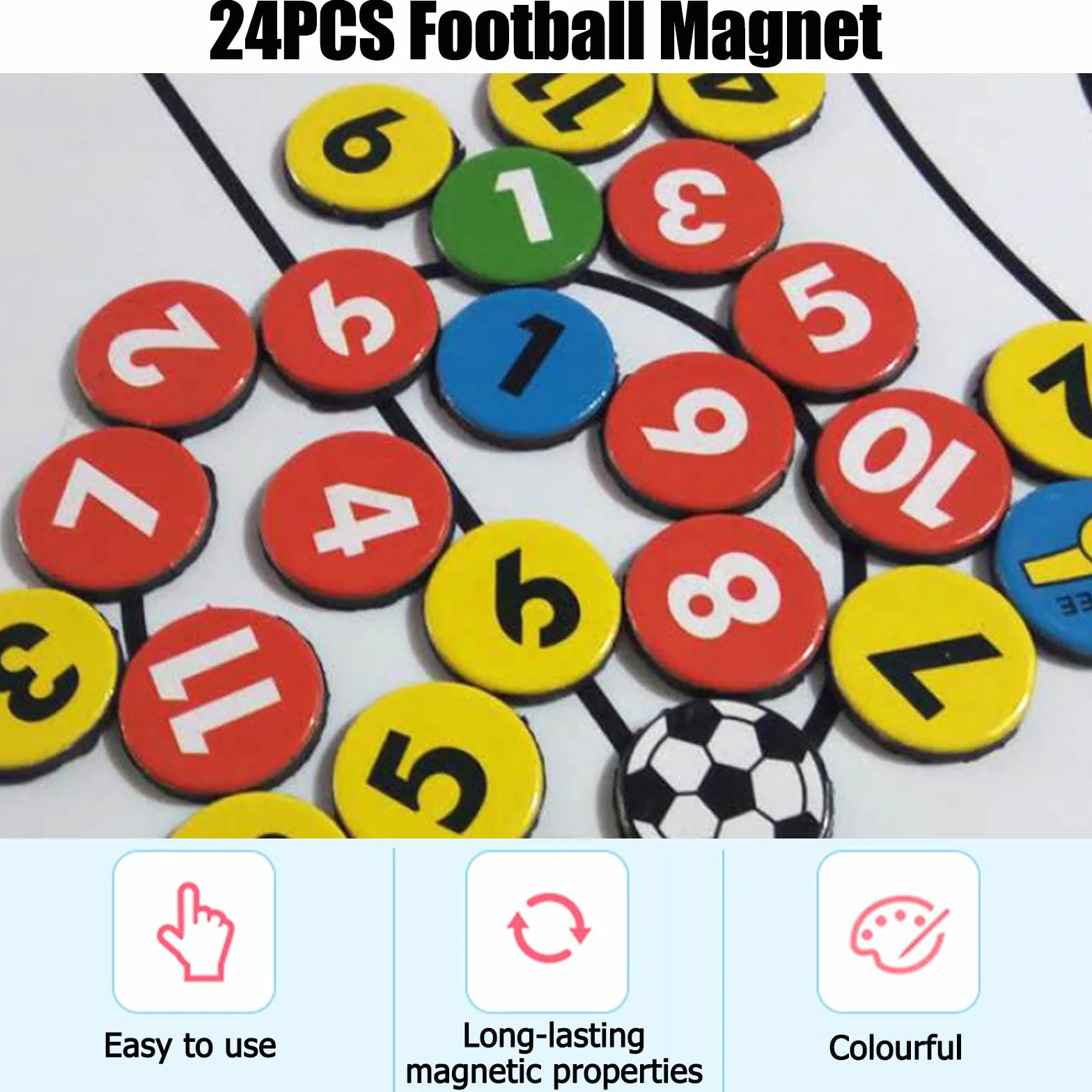 Magnesy do Tablicy Taktycznej Piłki Nożnej,24 sztuki,do tablicy taktycznej,zapasowe magnesy do tablicy taktycznej,do piłki nożnej,zapasowe magnesy do tablicy coachboardowej,do piłki nożnej, do biura
