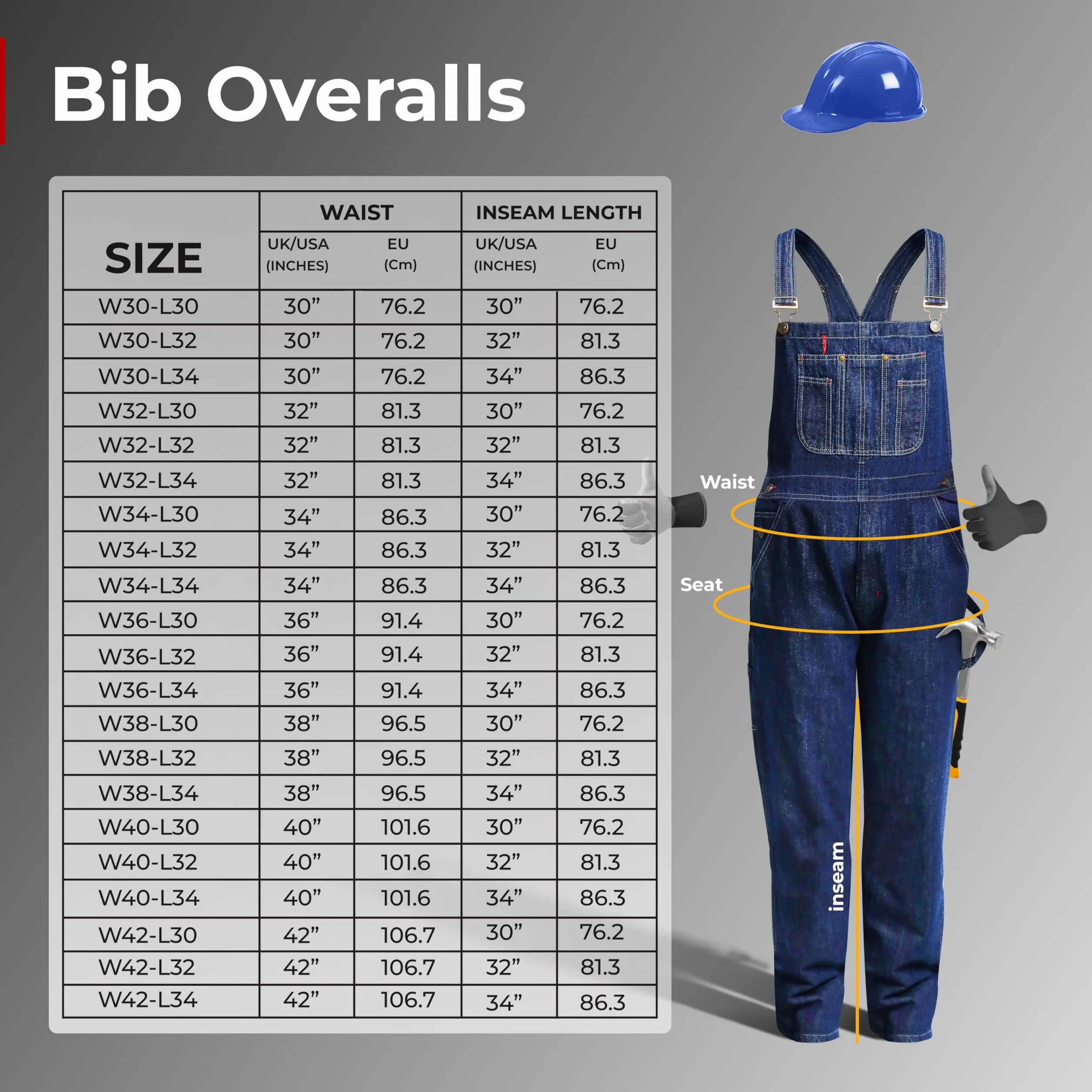 GREAT BIKERS GEAR - Męskie ogrodniczki dżinsowe ogrodniczki dżinsy Brace duży i wysoki klucz Pro Heavy Duty Workwear Mario Cargo