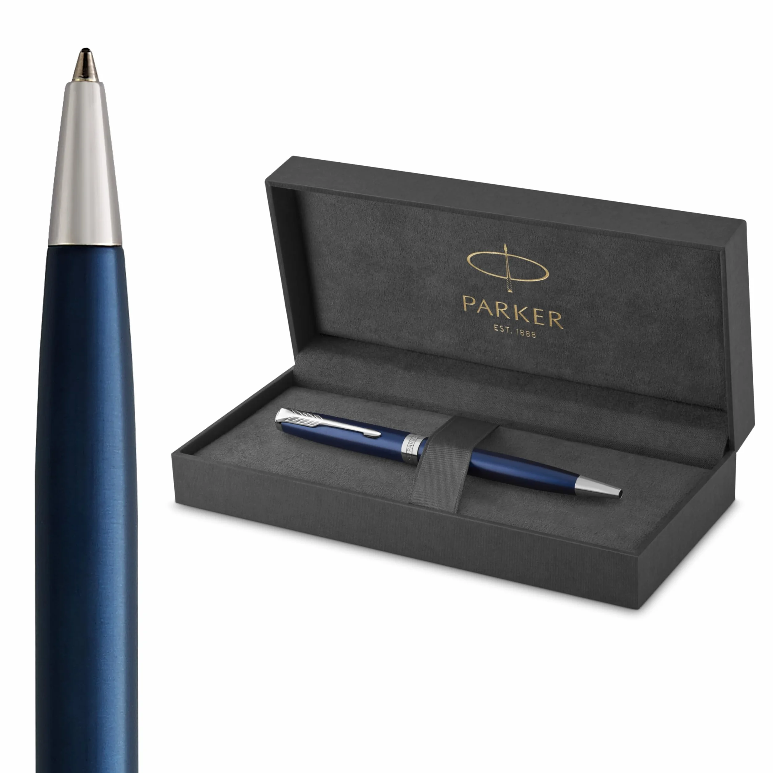 PARKER Sonnet długopis Subtel Blue CT | subtelny niebieski werniks z wykończeniami z palladu | końcówka medium | czarny atrament | opakowanie prezentowe