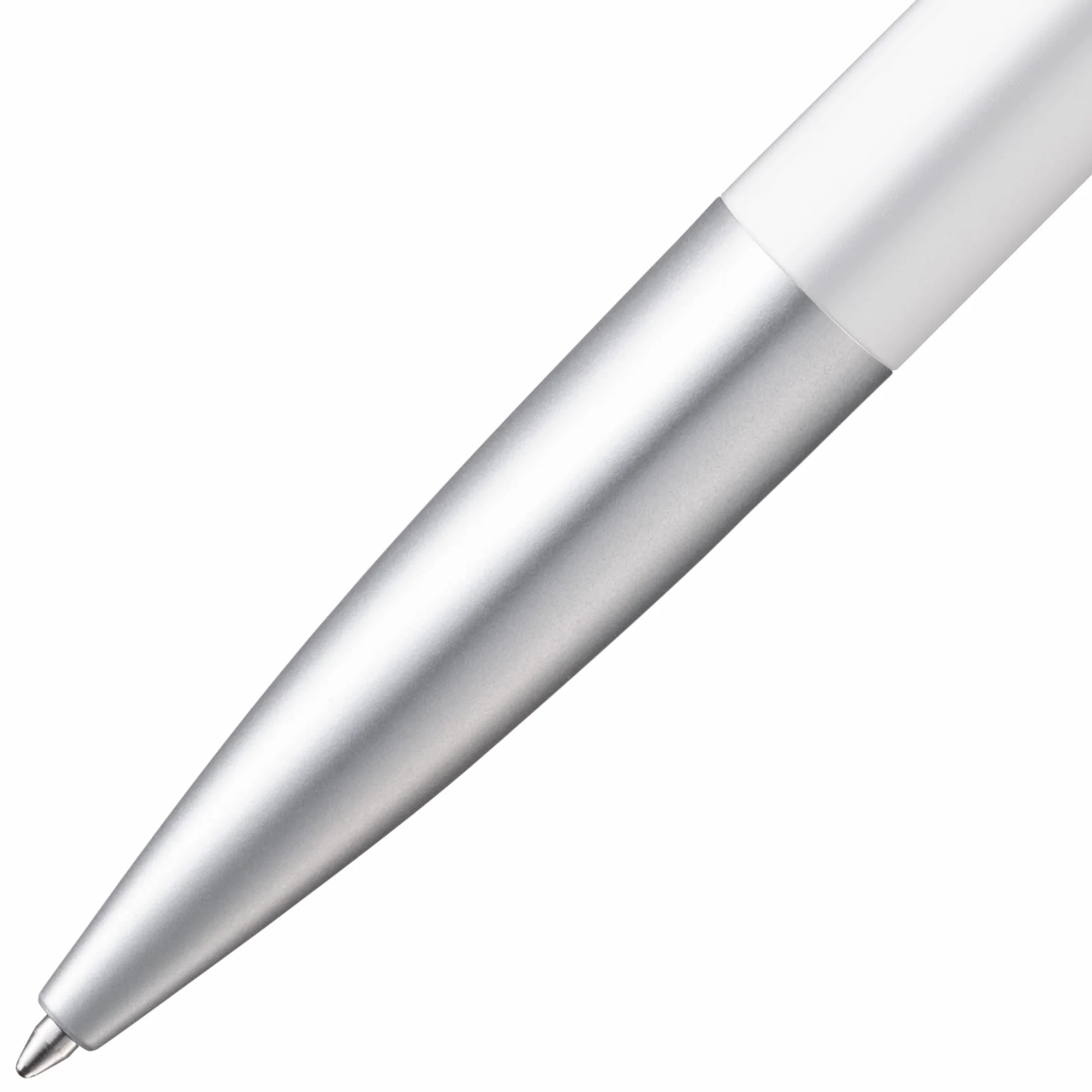 LAMY noto długopis 283 – długopis w kolorze biało-srebrnym z mechanizmem naciskowym – z wkładem o dużej pojemności – linia pisania M