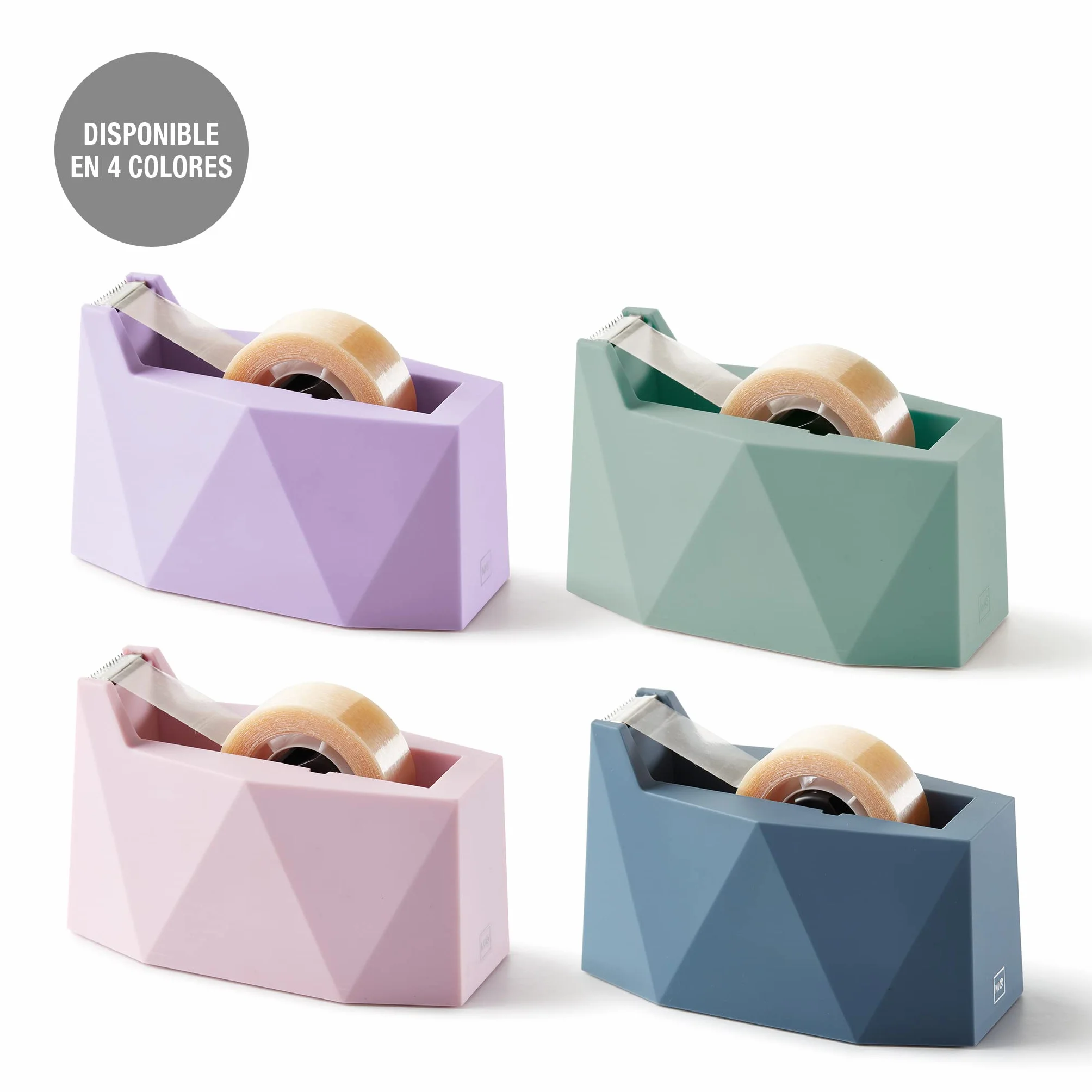 Miquelrius - Dyspenser taśmy klejącej, Dyspenser do biura i prac ręcznych, Stabilna podstawa i kompaktowy design, Idealny do taśmy klejącej i washi tape, Uchwyt na taśmy, Kolor różowy