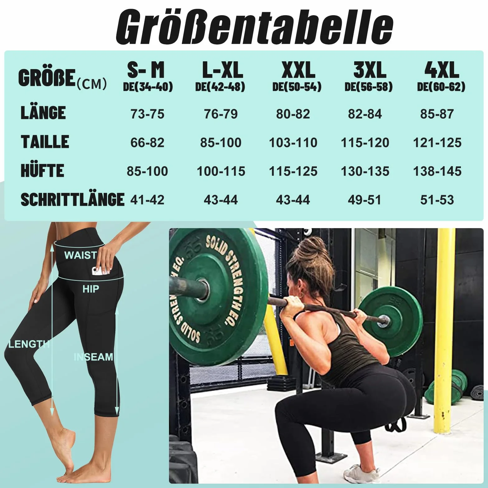 AMIYOYO Damskie legginsy termiczne z podszewką, z wysokim stanem, nieprzezroczyste, z polarem, ciepłe, przytulne, elastyczne, sportowe legginsy