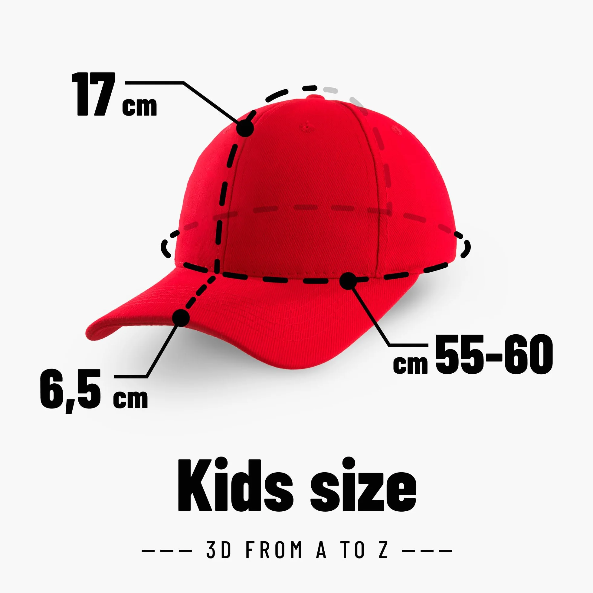 4sold Czapka z daszkiem, regulowana, dla chłopców i dziewczynek, litery alfabetu A–Z, czerwona czapka z czarną literą, haft 3D, czapka sportowa dla dzieci