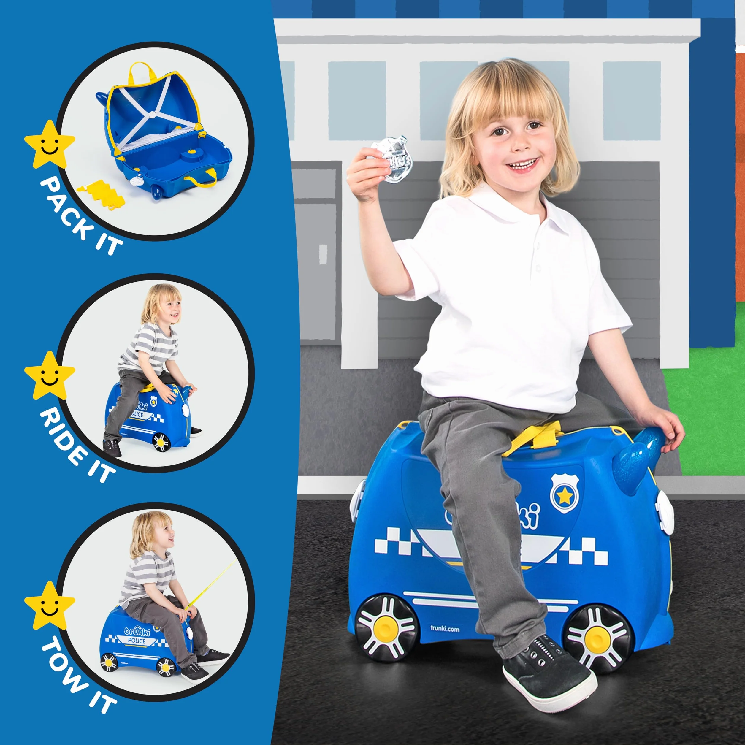 Trunki Walizka dziecięca na kółkach, wielokolorowy, Einheitsgröße, niebieski