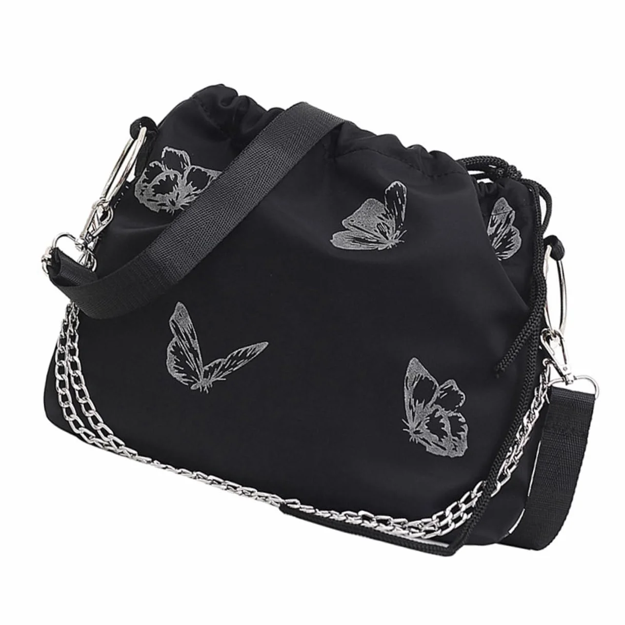 CHILDWEET Ukoś Torba Damska Ze Sznurkiem Motyl - Torebka Ramię Moda Kobieta Cross-Body Mini Delikatna Biała