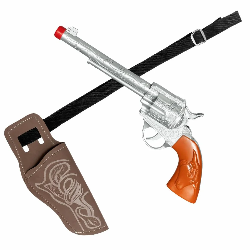 Boland 54384 - Zestaw kowbojski, pistolet i pas z kaburą, dodatek do kostiumu na karnawał i imprezę tematyczną, dodatek do kostiumów karnawałowych