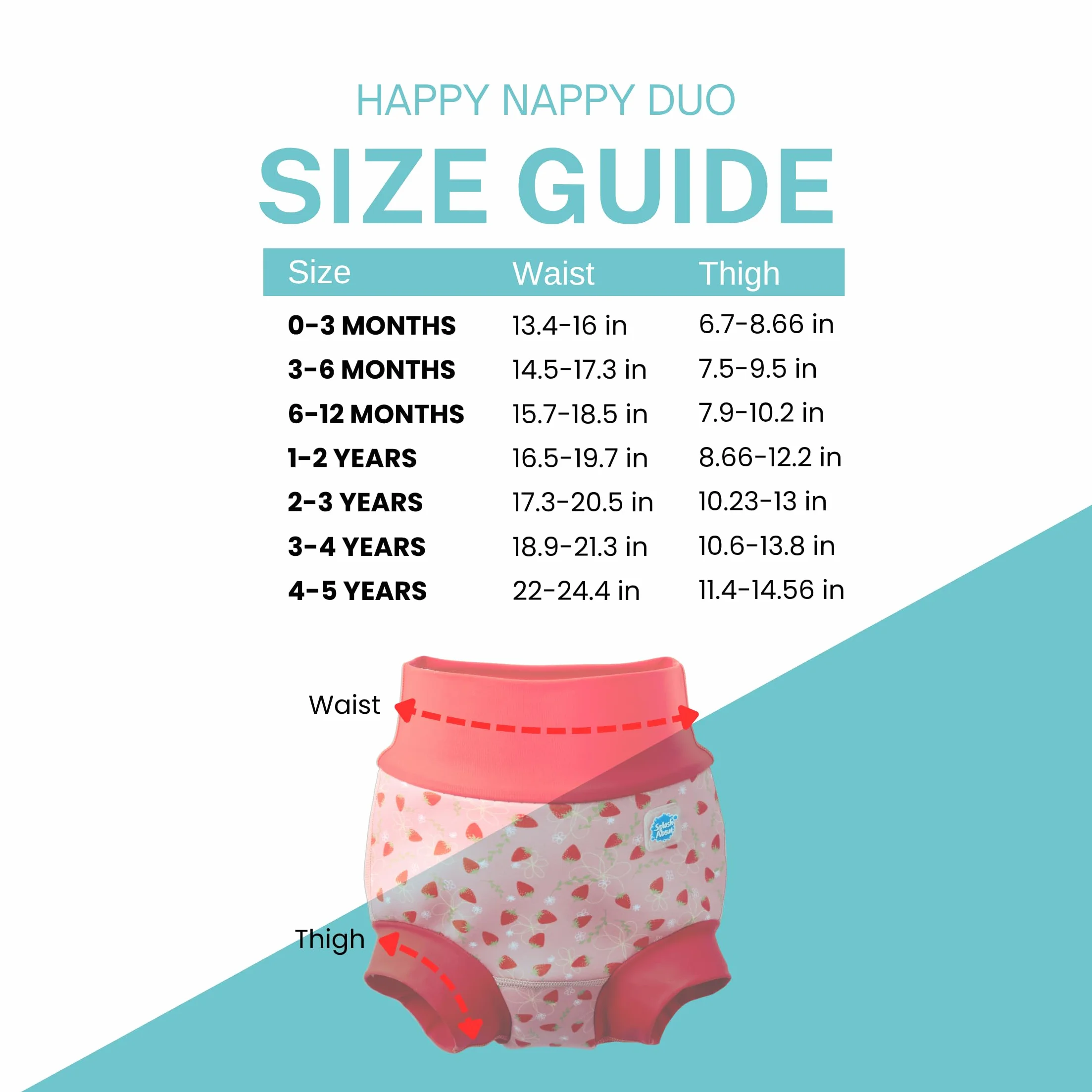 Splash About Happy Nappy Duo, pole truskawkowe, 2-3 lata, Pole truskawkowe, 2-3 Lat
