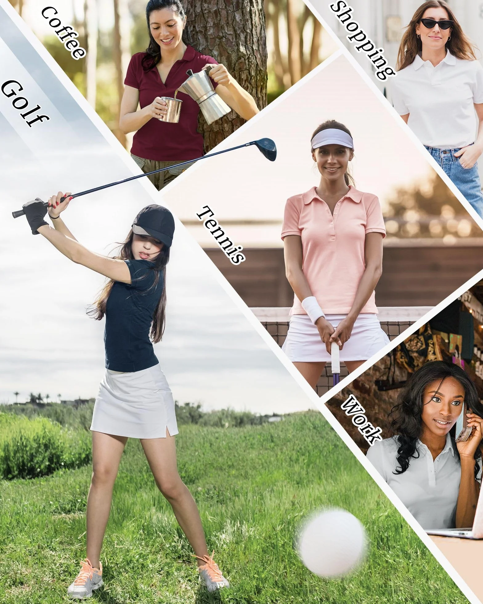 33,000ft Damska koszulka polo, ochrona przed słońcem, ochrona przed promieniowaniem UV, na lato, z krótkim rękawem, szybkoschnąca, sportowa koszulka outdoorowa, oddychająca, funkcyjna, do gry w golfa