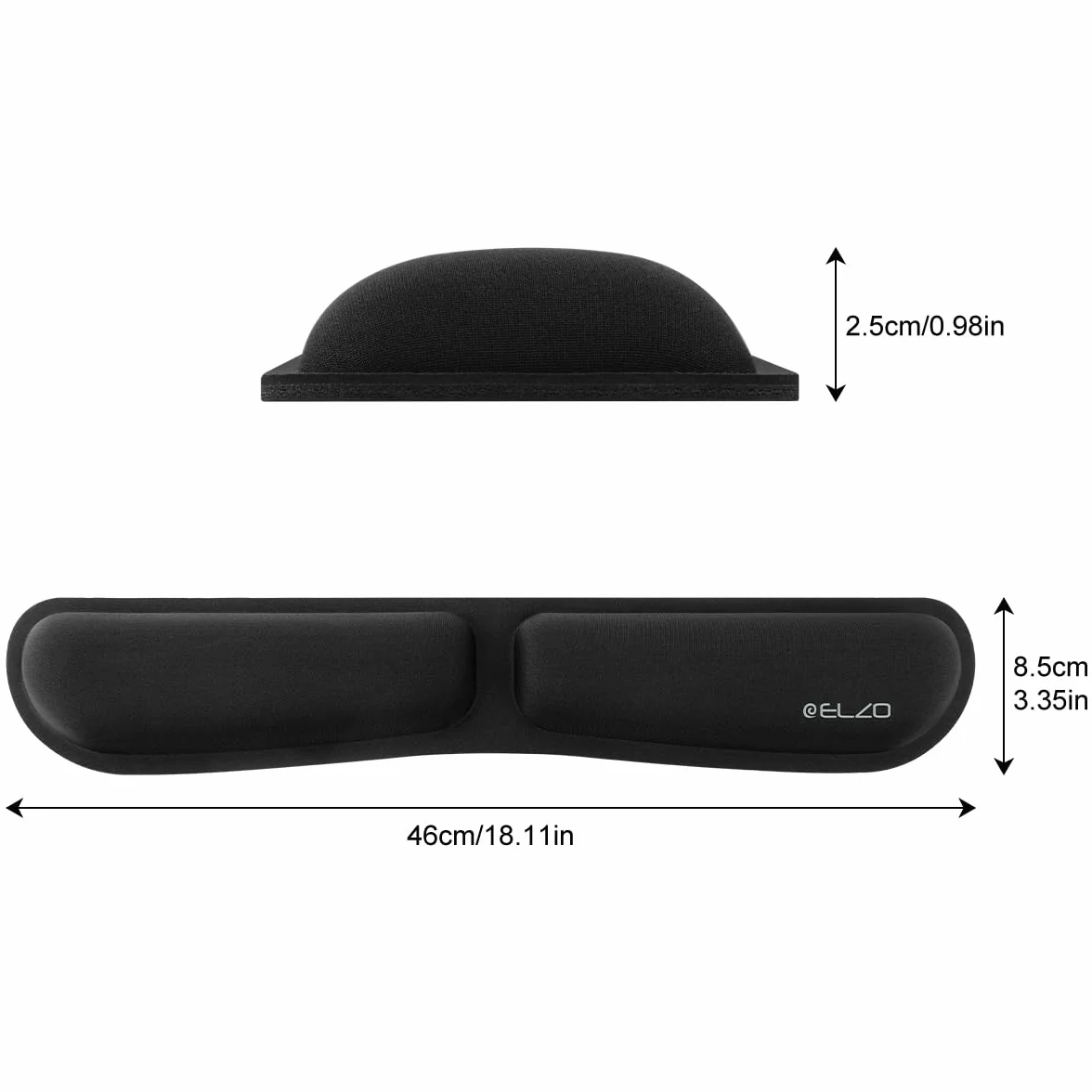 ELZO Ergonomiczna podkładka pod nadgarstek do klawiatury, z pogrubioną wyściółką z pianki z pamięcią kształtu o wysokiej gęstości, ergonomiczna konstrukcja, składana podkładka pod nadgarstek