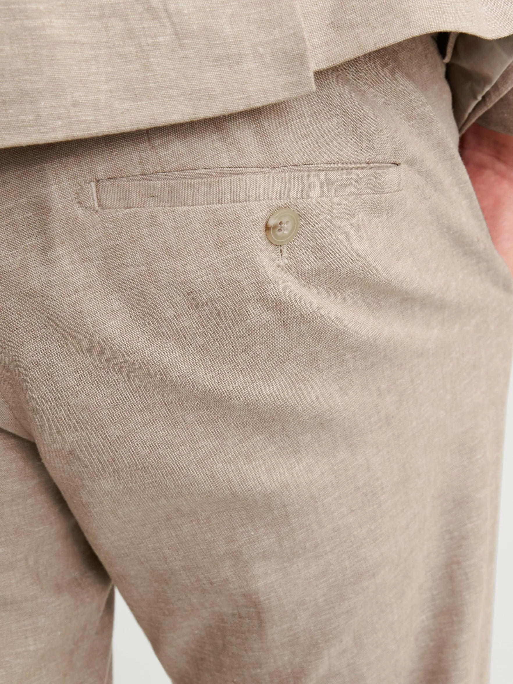 JACK & JONES Jprriviera Linen Suit Slim Fit Sn Pls garnitur męski, Trawertyny/Krój: slim fit, 66 Duże rozmiary