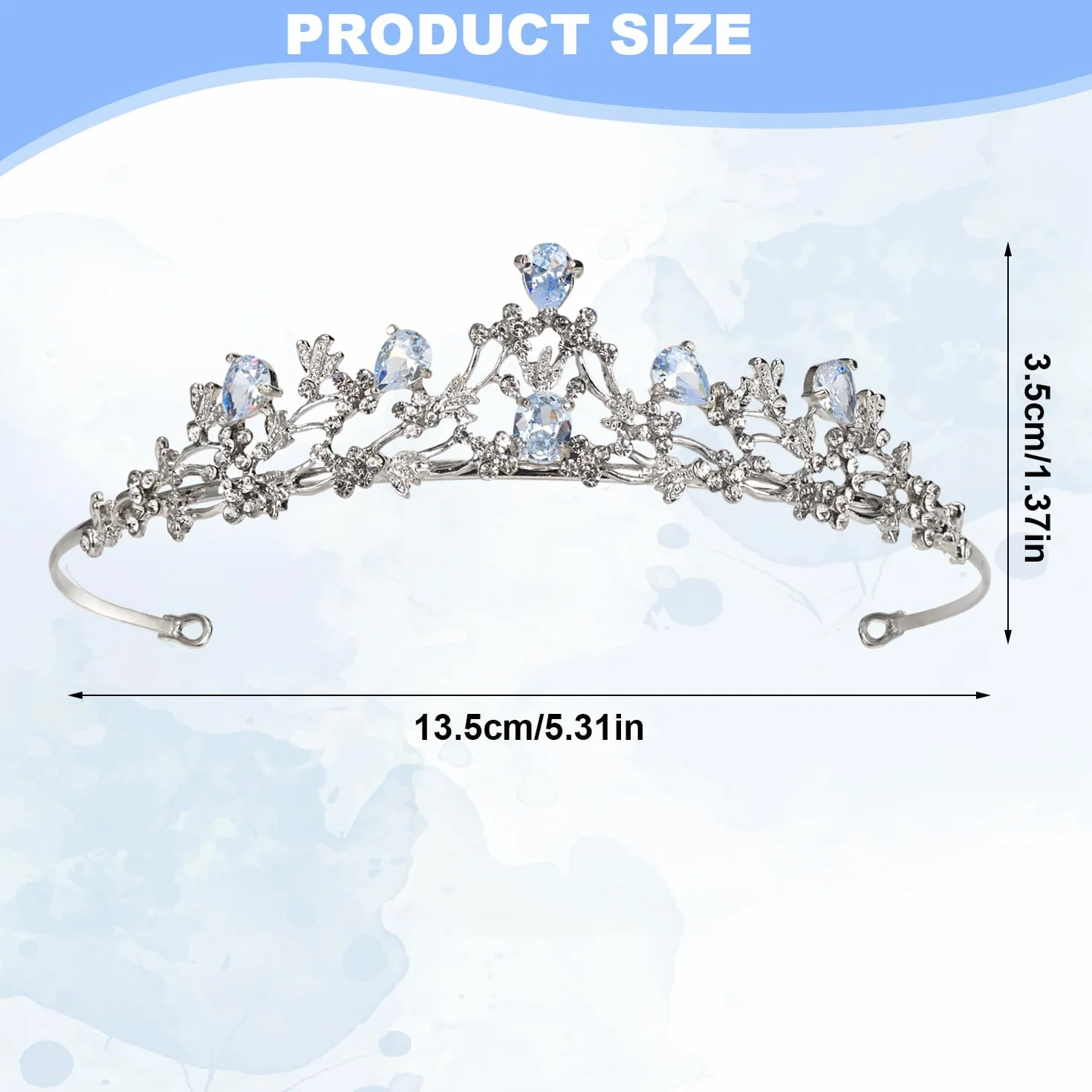 Ślubna tiara ślubna tiara, kryształowa korona tiara dziewczęca damska tiara, tiara ślubna królowa korona, kryształy księżniczka korona srebrna na urodziny, ślub, konkurs, bal maturalny