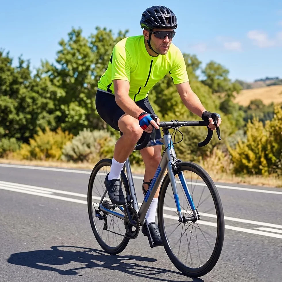 Koszulki kolarskie męskie oddychające suszenie koszulka kolarska z krótkim rękawem koszulki rowerowe MTB rower górski odzież rowerowa z zamkiem błyskawicznym