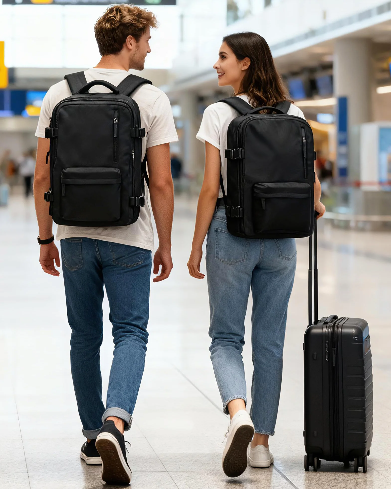 BJLFS Torba Kabinowa 40x30x20 Plecak Próżniowy z Pompką Wizzair Ryanair Bagaż Podręczny 40 x 20 x 25 Plecak Podróżny 40x30x20 Samolot Easyjet Cabin Bag 45x36x20 Wodoodporna Torba na Laptopa