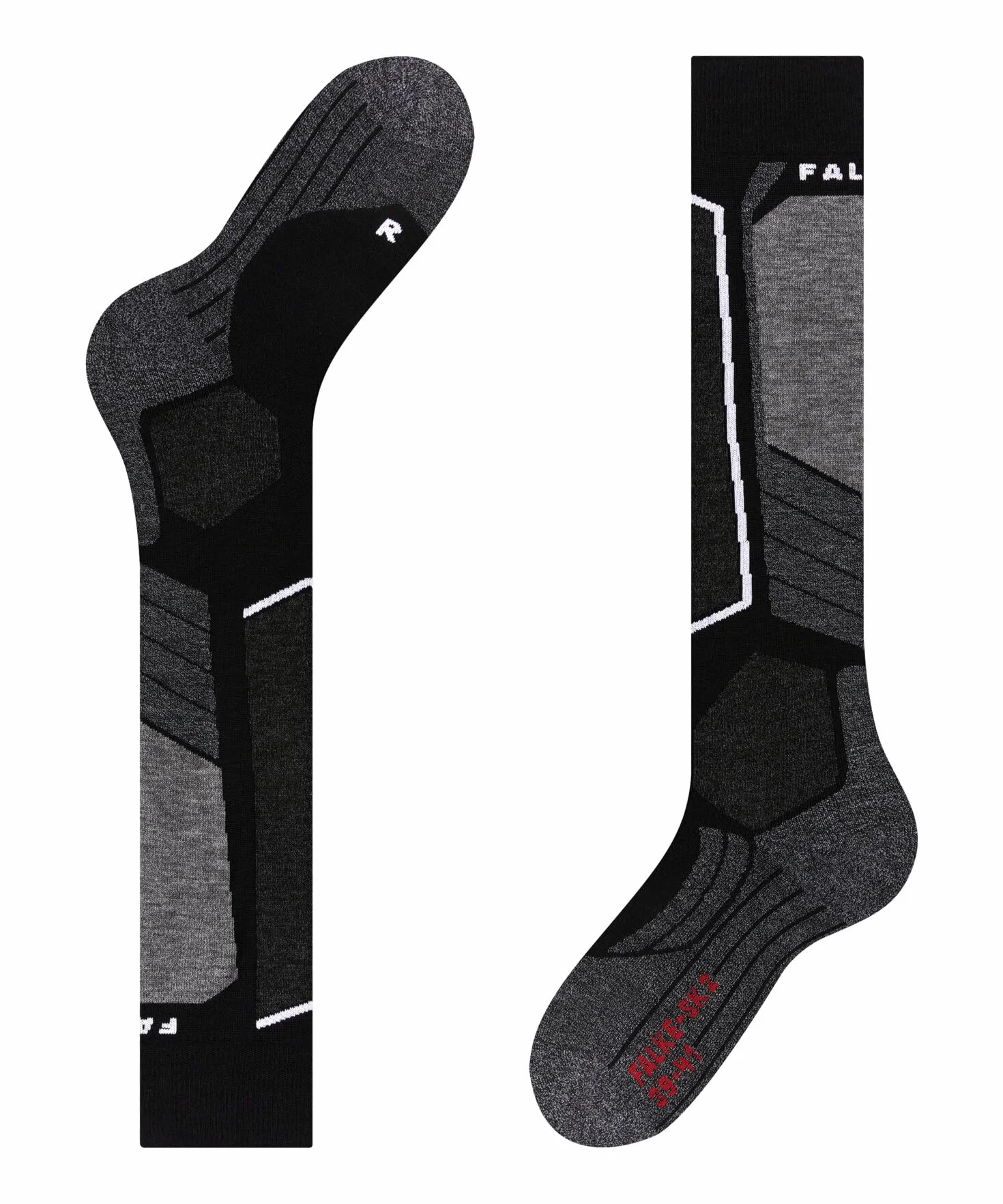 FALKE Kobiety Skarpety narciarskie SK2 Intermediate W Kh Wełna ciepłe grube 1 Para, Czarny Black-Mix 3010, 35-36