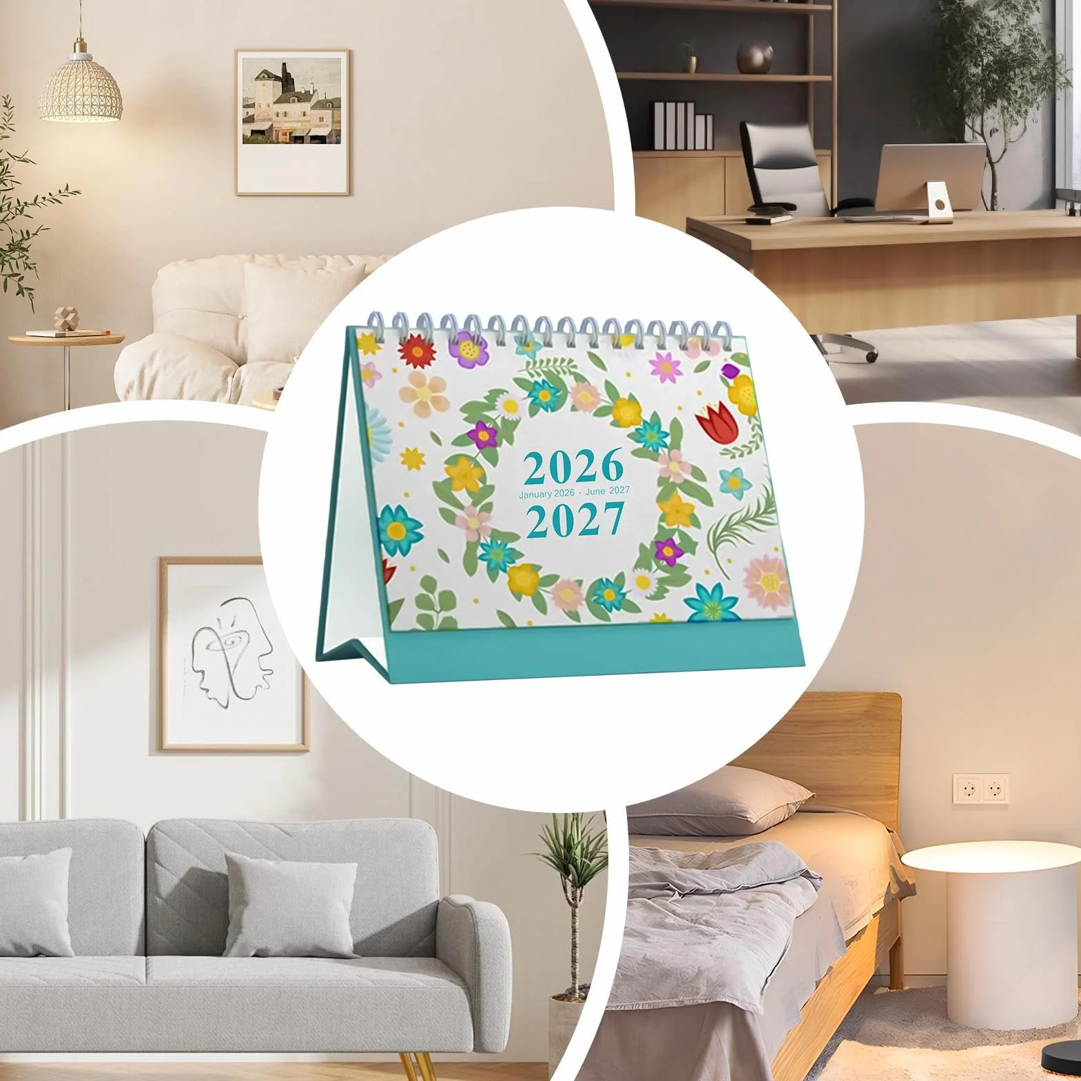 Monthly Planner -2026 Desk Calendar | Paper, Metal Construction With Weekly Daily Notes, Compact Size Feature, Appointment Planning Organizer, Home, Office, Classroom, Teacher Display