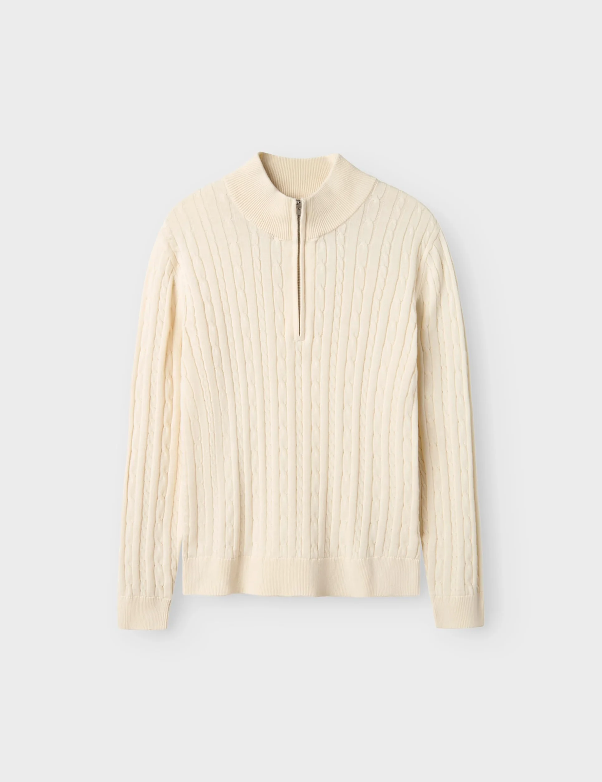 Nlmhabel Ls Half Zip S Knit, Antique White, 158-164
