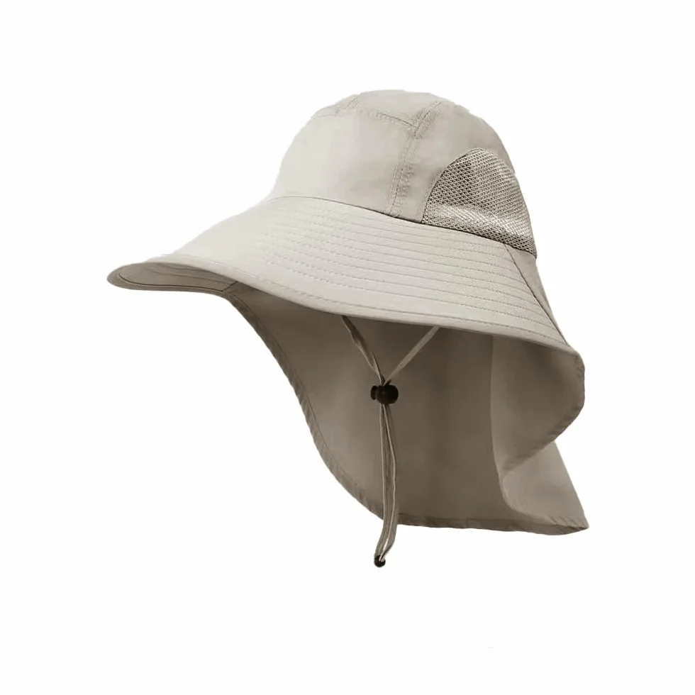 Męska czapka rybaka z odpinaną klapką na szyję ochrona UV UPF 50 Unisex słońce składane czapki turystyczne do jazdy na rowerze wędkarstwo ogrodnictwo