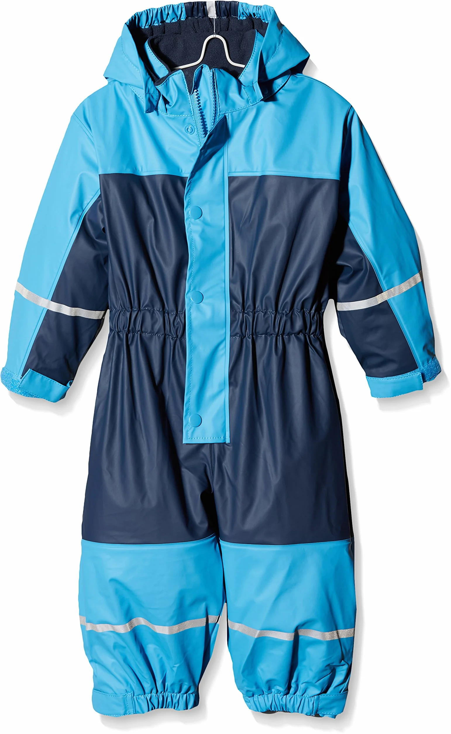 Playshoes Wodoodporny kombinezon przeciwdeszczowy dla dzieci z polarową podszewką, niebieski (Marine 11), 98 cm