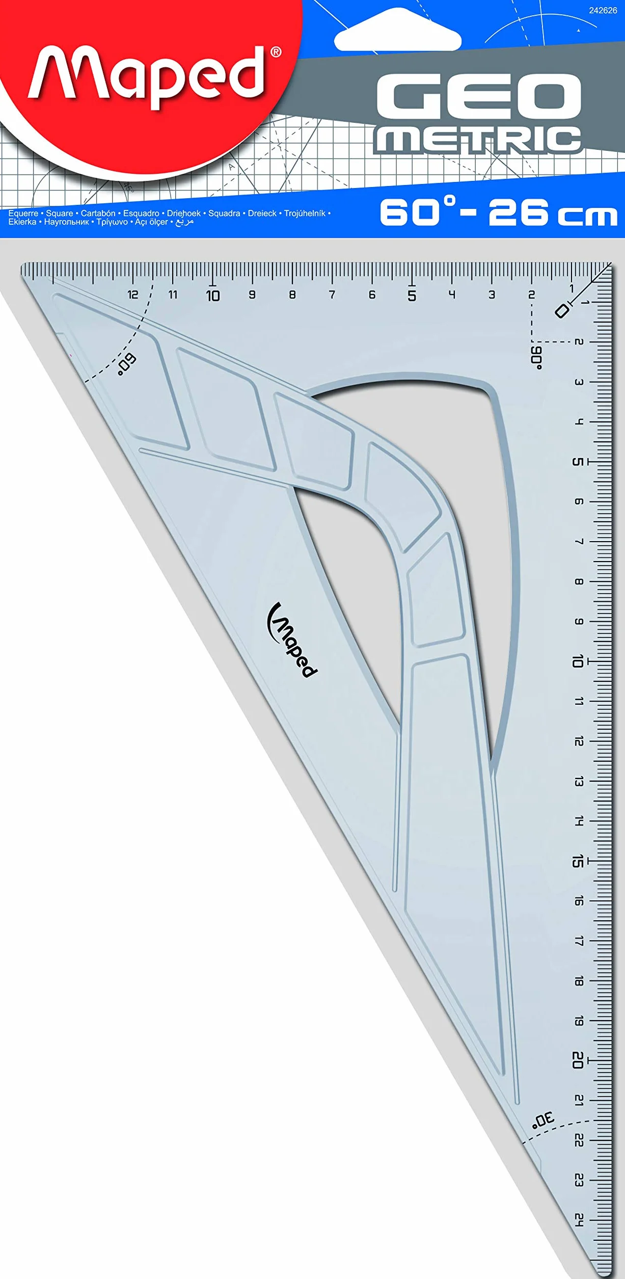 Maped Trójkąt rysunkowy geometryczny 60 stopni, długość kathetenu: 260 mm jednostka opakowania = 1