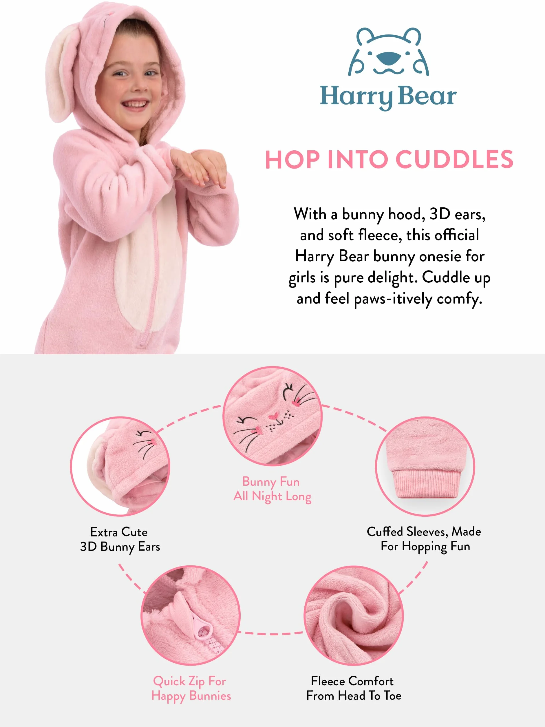 Harry Bear Kombinezon Dla Dzieci, Super Miękki Kombinezon Polarowy Dzieci, Kombinezony Ośmiornica Królik Dinozaur Dla Chłopców I Dziewczynek
