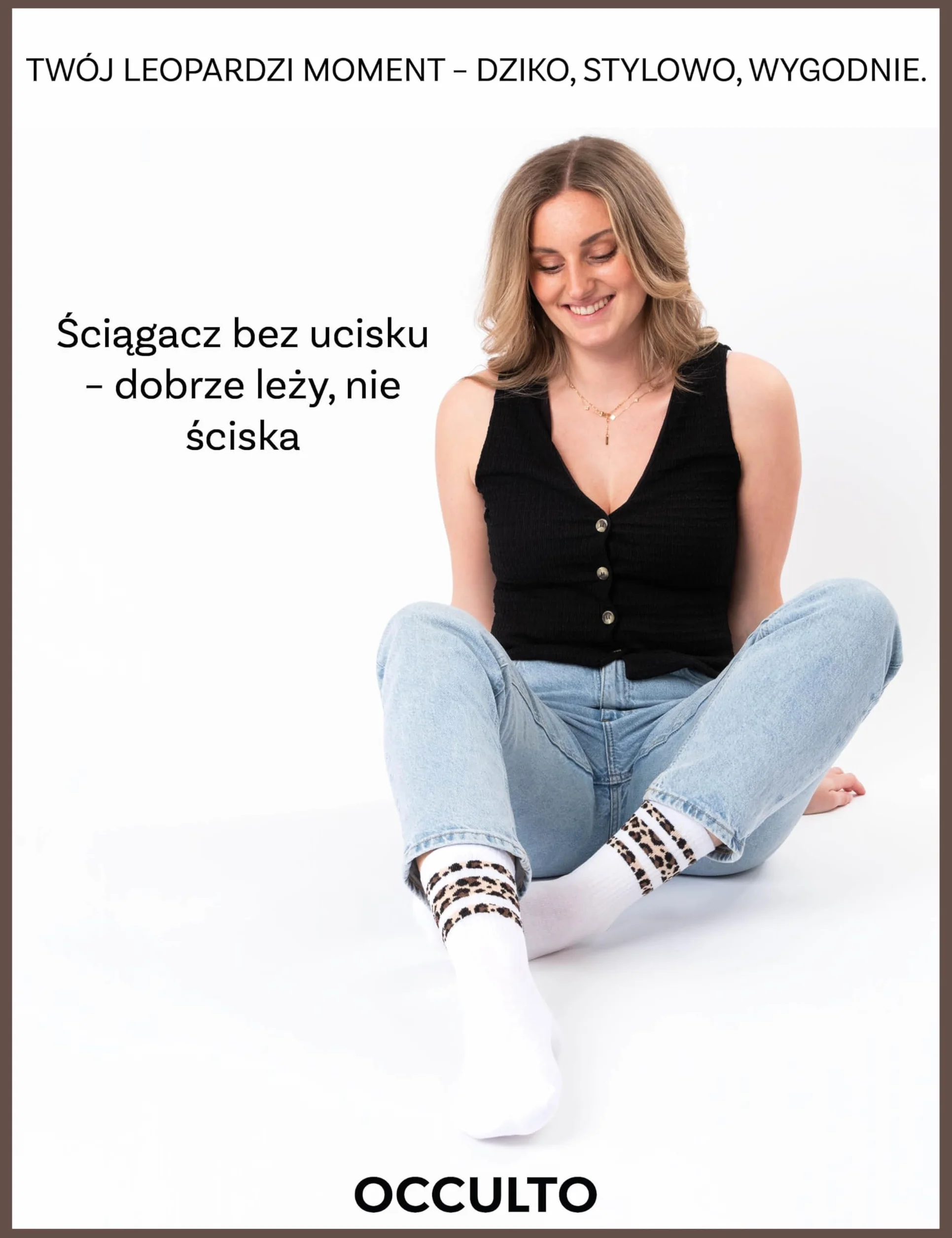 Occulto Skarpety Tenisowe Wzór Zwierzęcy Damski 6 pak (model: Nala)