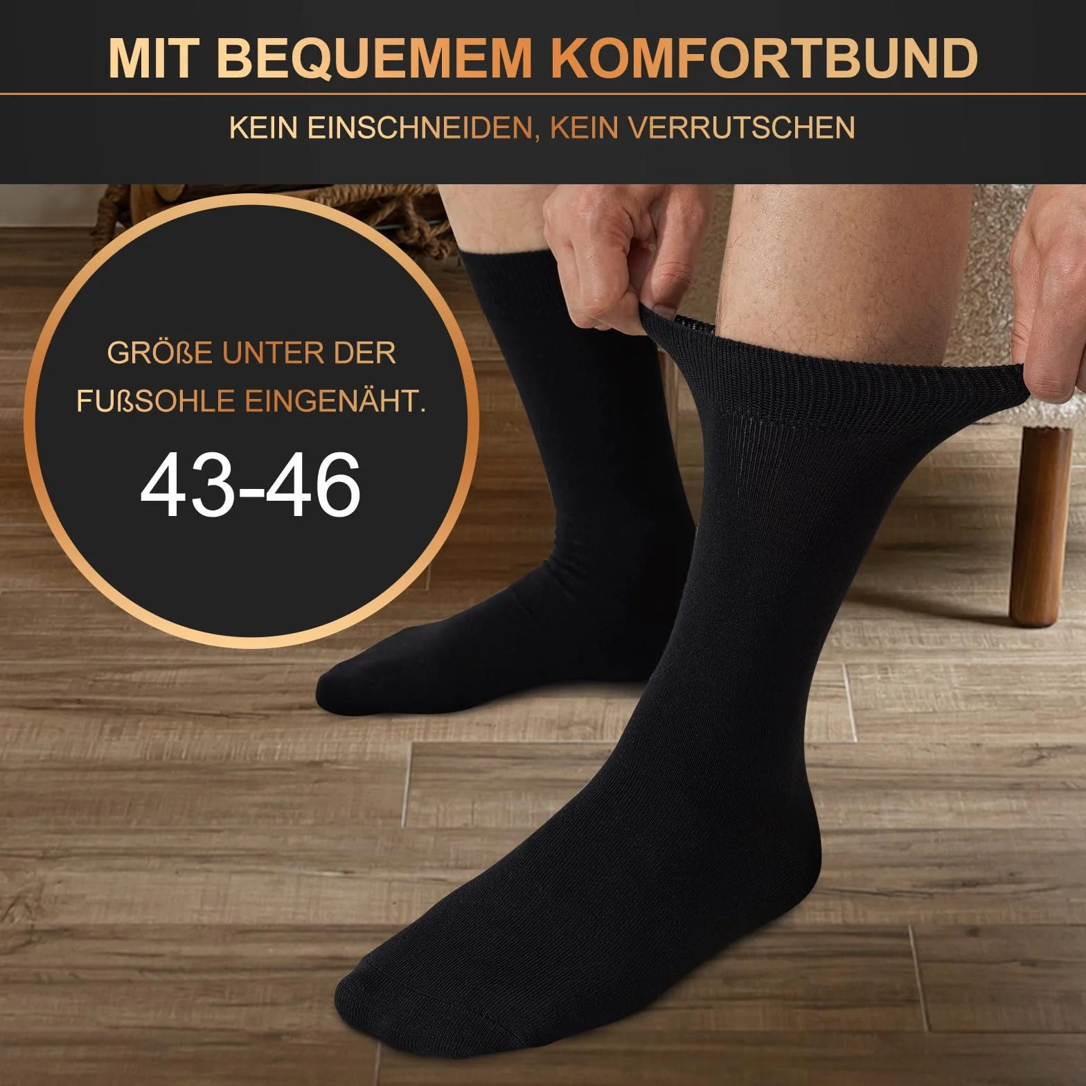 Niorasen Skarpety męskie damskie, 6 par skarpet biznesowych z pudełkiem na prezent, oddychające skarpety bambusowe, pończochy męskie na co dzień i w czasie wolnym, prezent dla mężczyzn