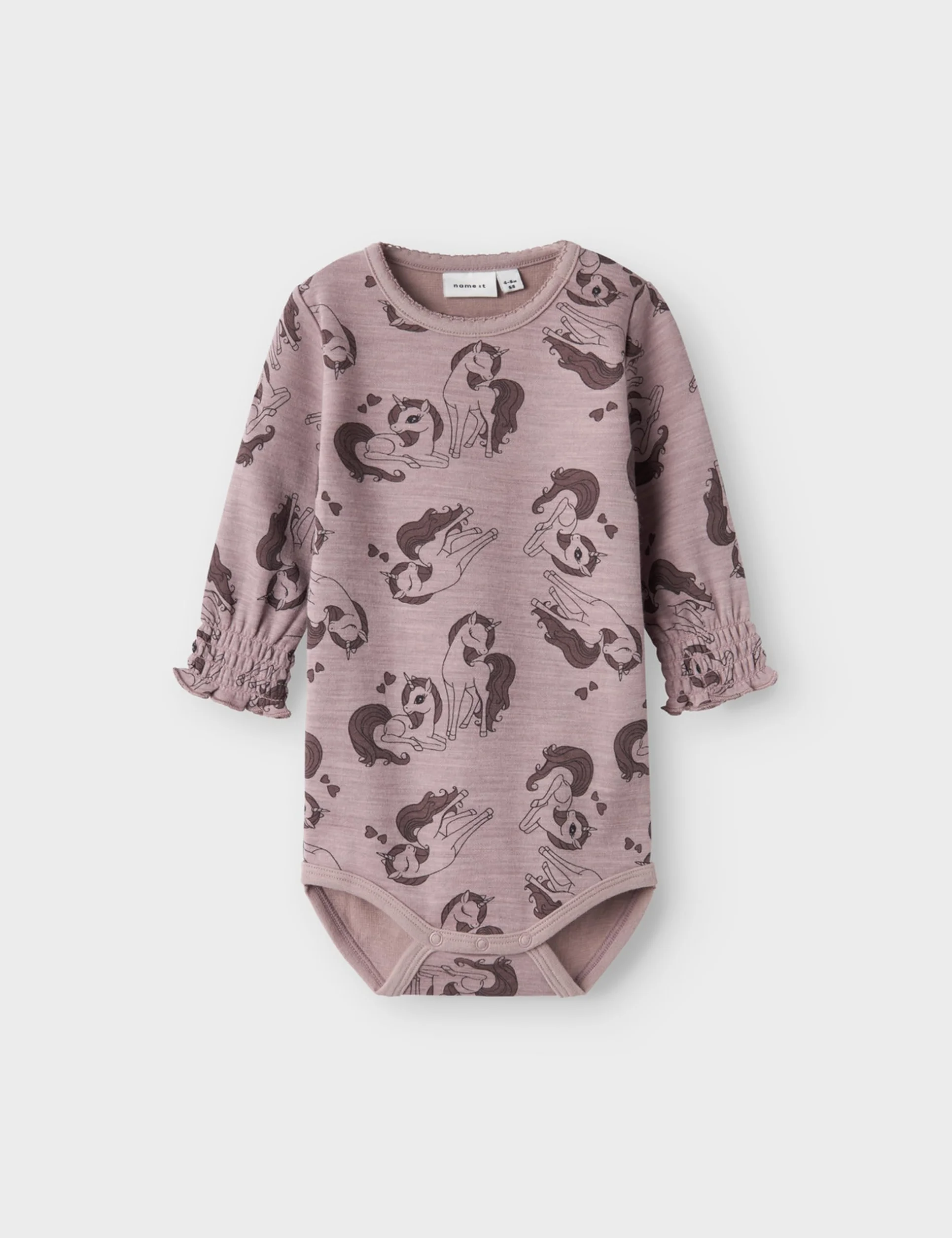 NAME IT Body z długim rękawem Niemowlęta - dziewczynki Nbfwuppo Wool/Co Ls Body