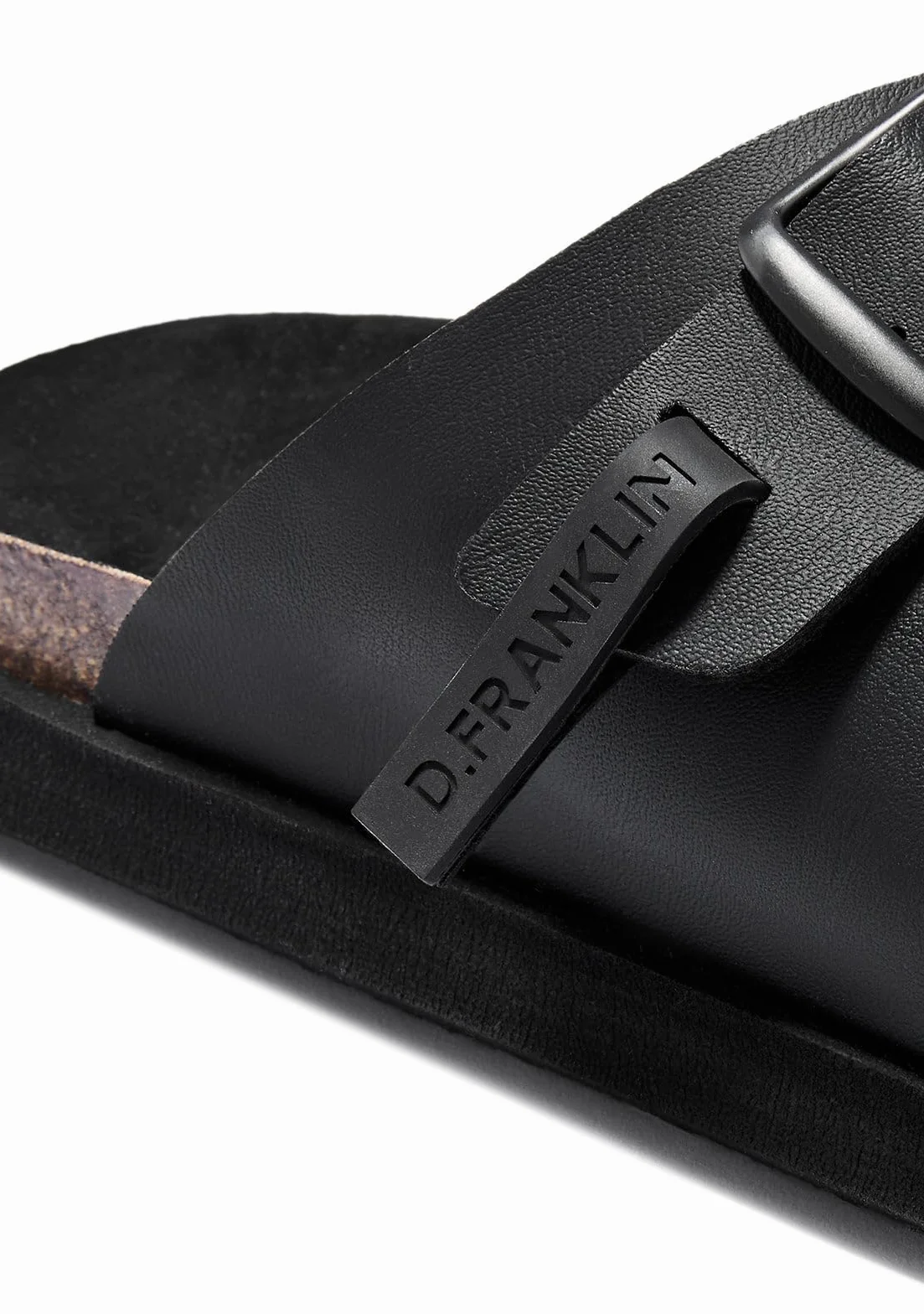 D. Franklin Męskie sandały z zapięciem na klamrę Vibe w kolorze czarnym - Wygodne, płaskie sportowe sandały na lato - Rozmiar (43) - Model Buckle