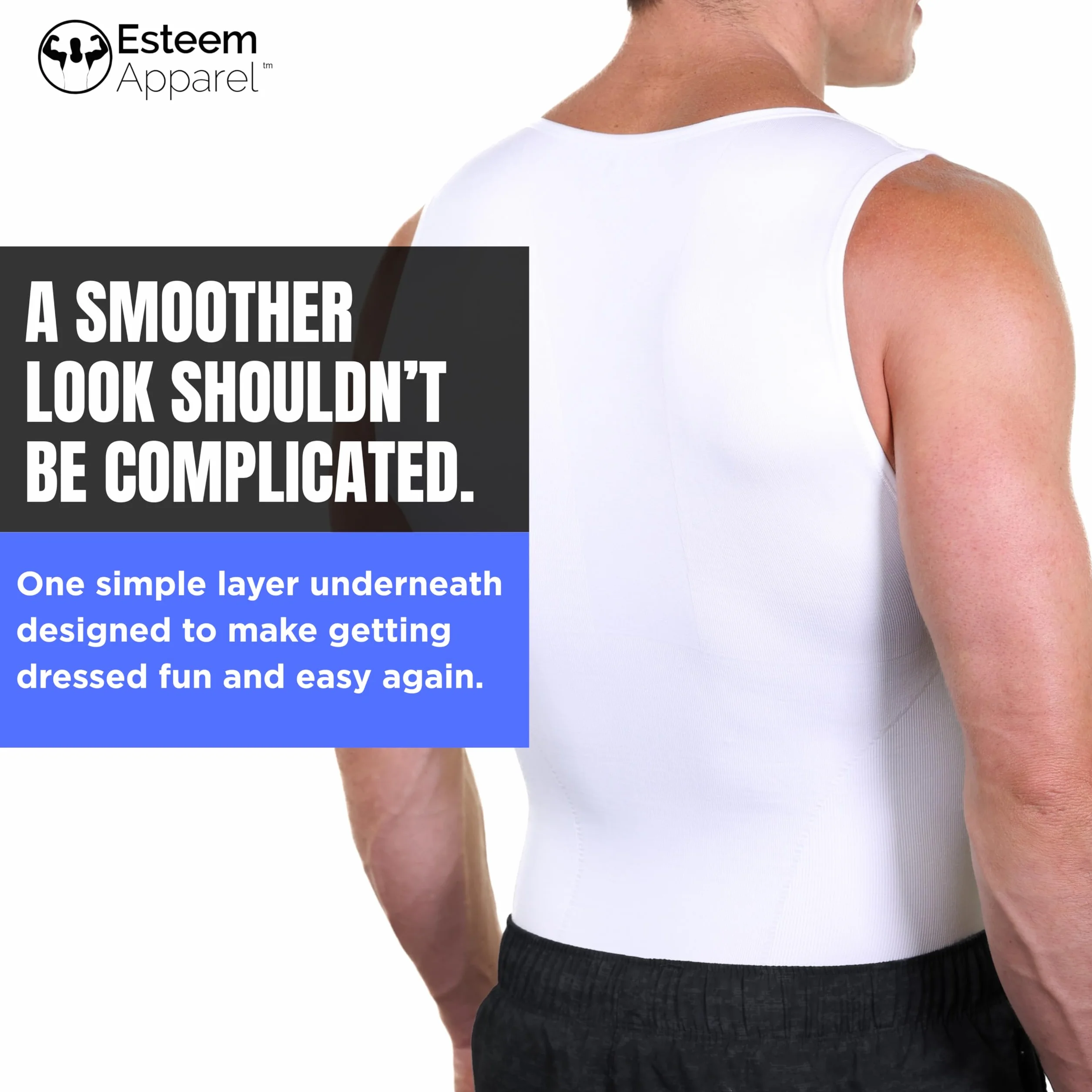 Esteem Apparel EliteSlim męska koszula kompresyjna, aby ukryć ginekomastię moobs brzuch brzuch wyszczuplająca bielizna modelująca
