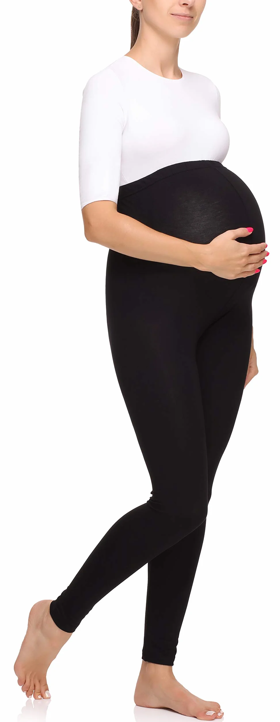 Merry Style Damskie Legginsy Ciążowe z Wiskozy MS10-297