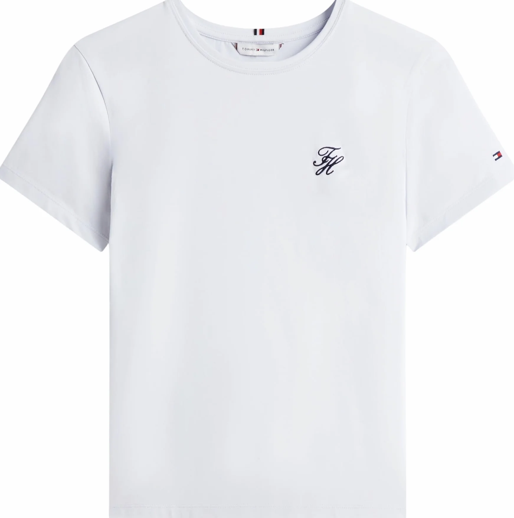 Tommy Hilfiger Damska koszulka TH Script REG C-NK SS TEE WW0WW47809 S/S, niebieska (Morning Sky Blue), S, Niebieski (Morning Sky Blue), S