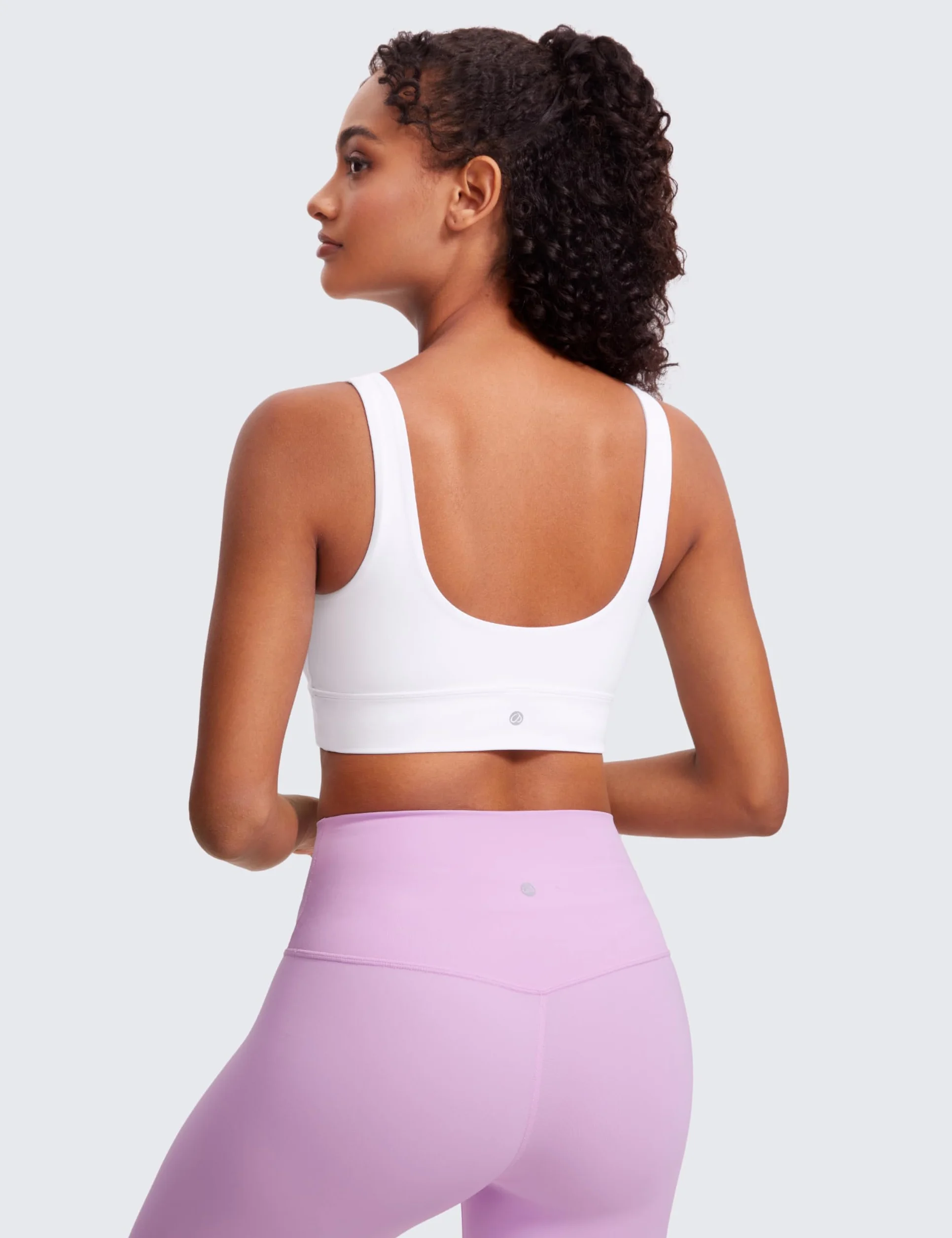 CRZ YOGA Biustonosz sportowy Butterluxe Womens U Back – dekolt w serek, usztywniany, niski poziom uderzeń, do ćwiczeń, z wbudowanymi wkładkami