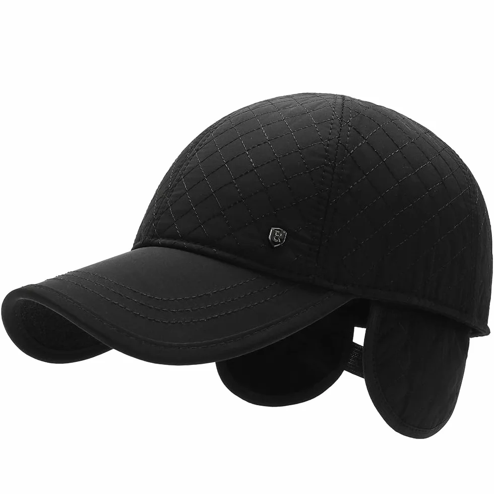 YAMEE Czapka męska zimowa z rozkładaną ochroną uszu, czapka zimowa, unisex, czapka baseballowa, czapka zimowa, czapka męska na jesień/zimę, miękka wyściółka wewnętrzna, Rozmiar uniwersalny