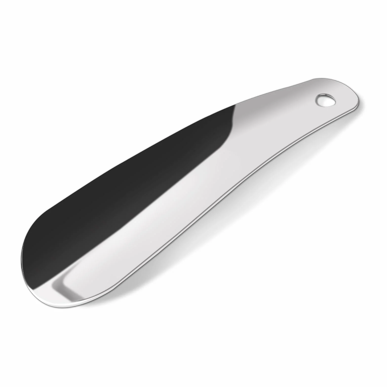 Łyżka do butów 16 cm mała, metalowa łyżka do butów ze stali nierdzewnej Shoe Horn, łyżka do butów z otworami do zawieszenia dla wszystkich rozmiarów stóp dla mężczyzn, kobiet, dzieci