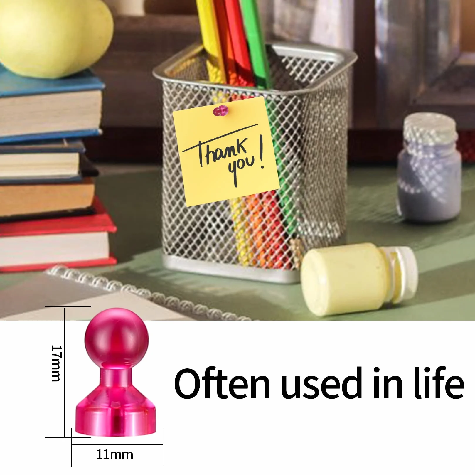 50 sztuk magnesów na tablicę magnetyczną, kolorowe magnesy na tablicę suchościeralną, perły magnetyczne, wielofunkcyjne do białych tablic, lodówek, 11 x 17 mm