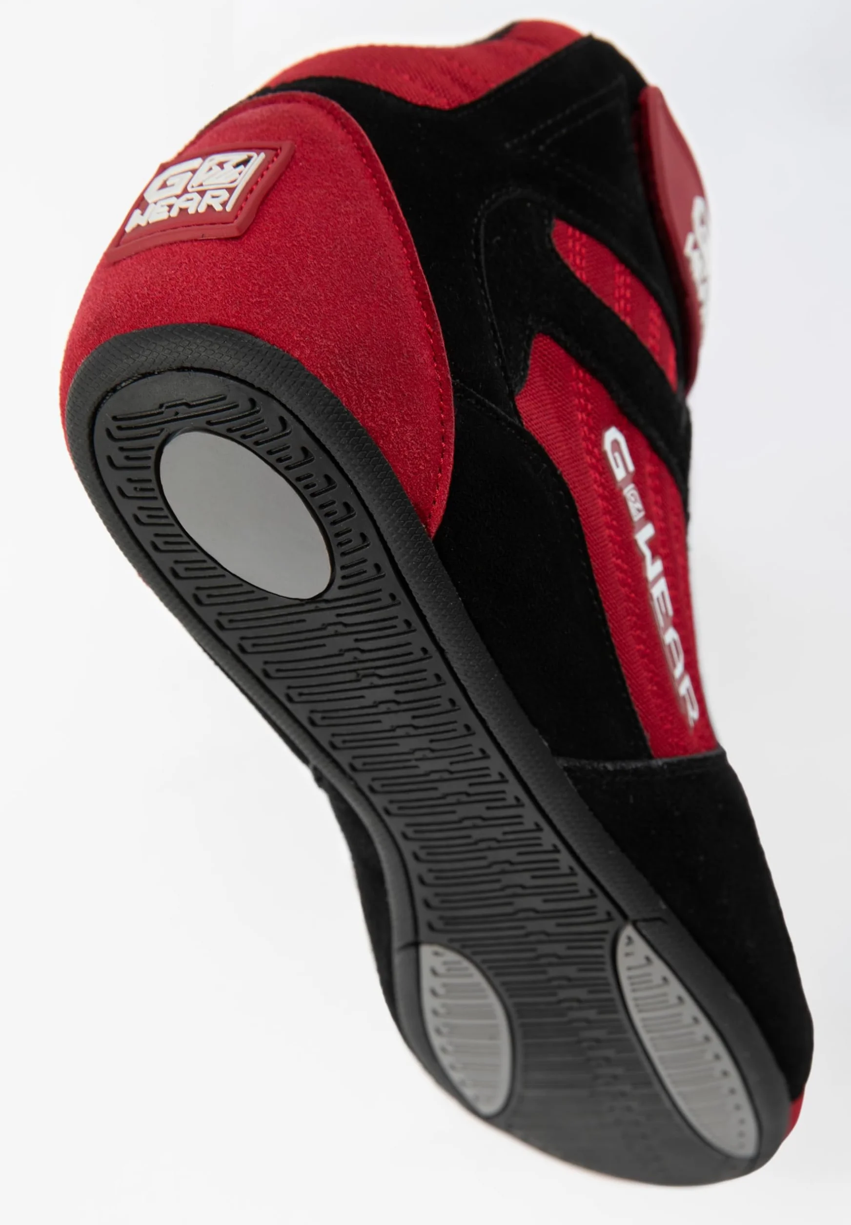 Gorilla Wear Gwear Pro High Tops czerwono-czarne buty do kulturystyki i fitnessu z logo, lekkie, wygodne, idealne na siłownię, sport, trening siłowy