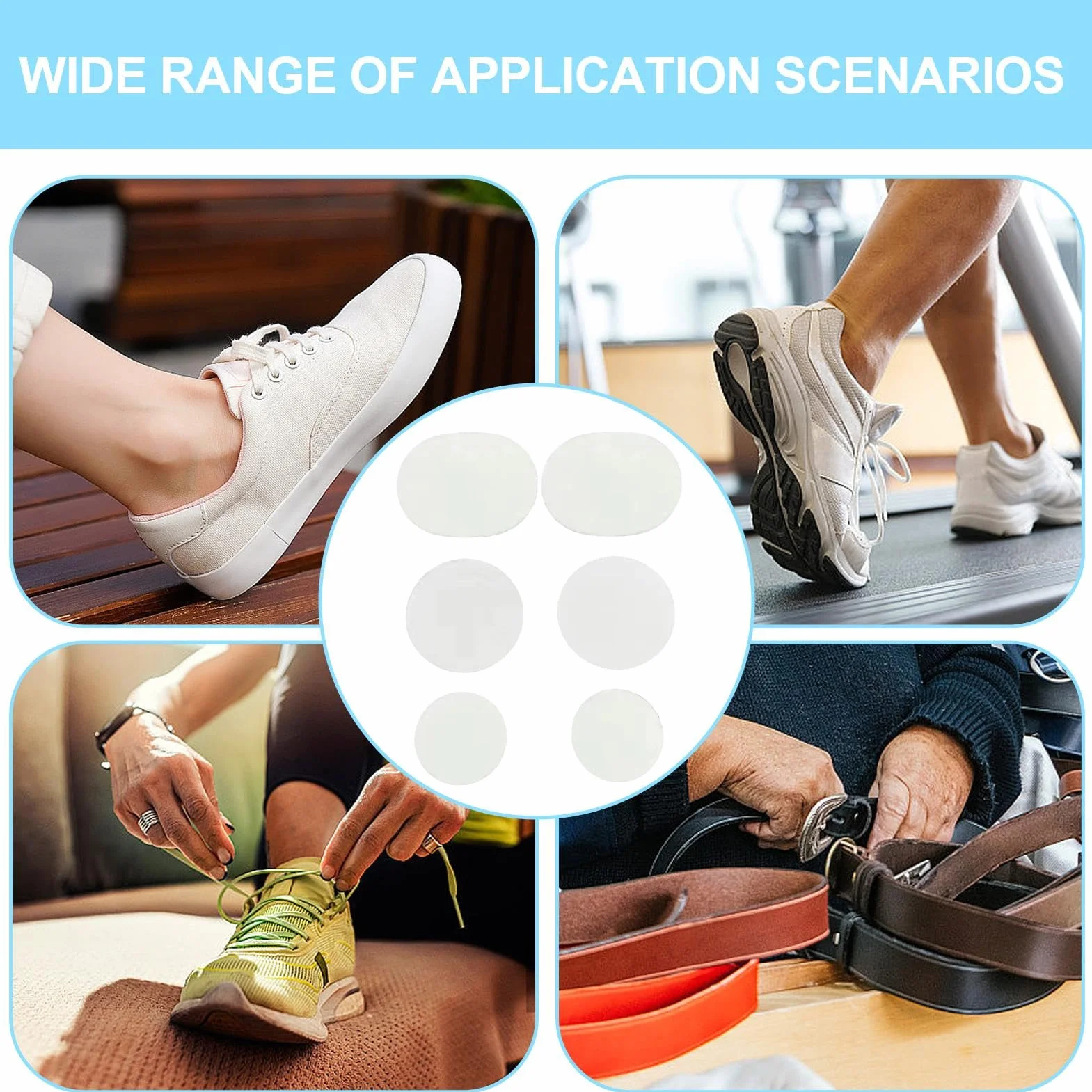 Shoe Repair Patches, Sneaker Insert Kit, 1.97x1.57in Non-Slip Heel Protectors, Authentic Wear-Resistant Material, Easy Apply Design for Shoe Maintenance Protection Use