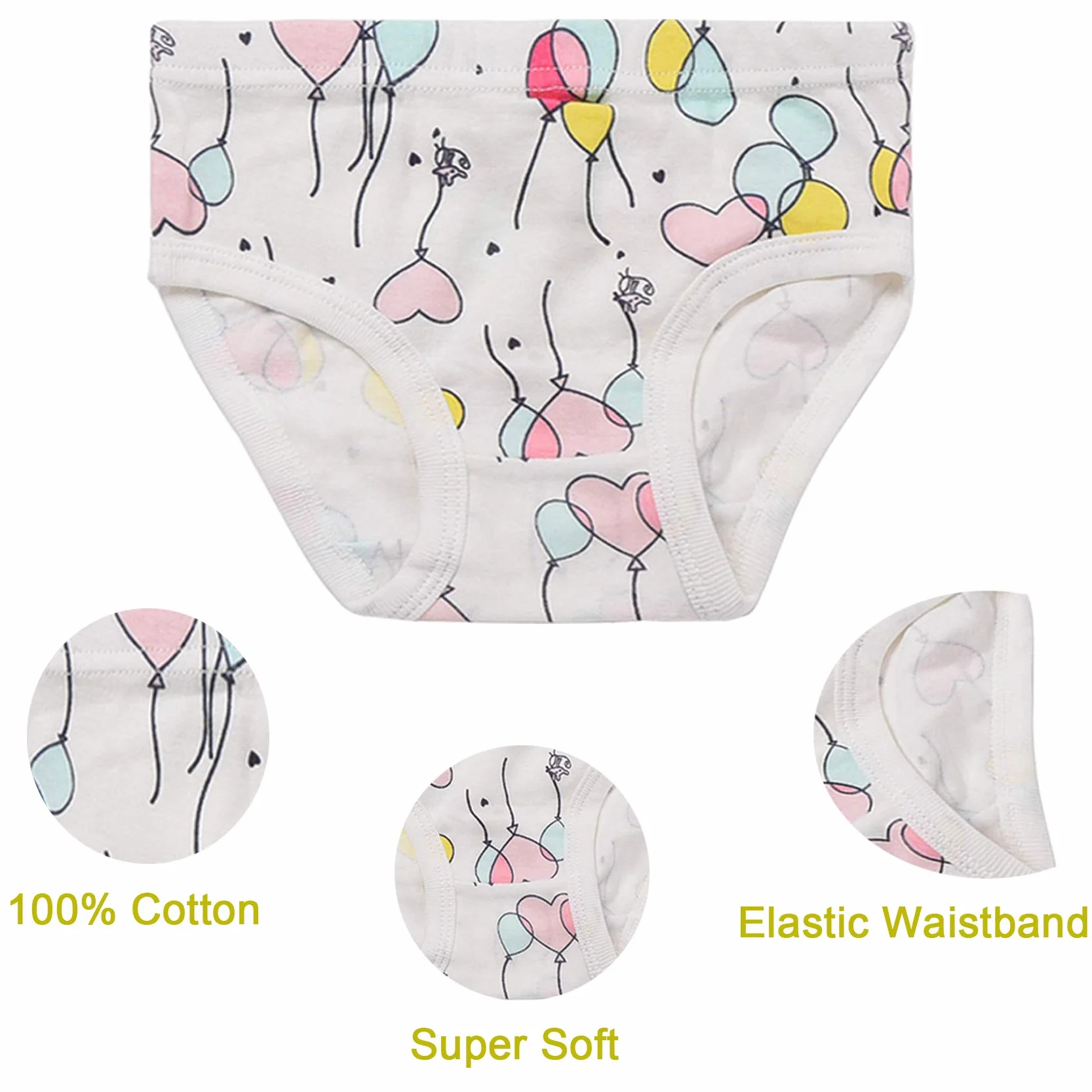 JackLoveBriefs Dziewczęce majtki wygodne majtki bawełniane (9 sztuk)