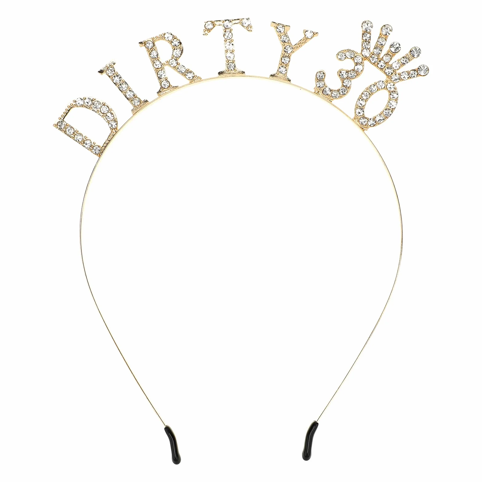 COMNICO Korona urodzinowa "Dirty Thirty" 30. urodziny korona diadem w kolorze różowego złota, korona królowa, prezenty na 30. urodziny dla kobiet, słodkie akcesoria "Happy Birthday", akcesoria