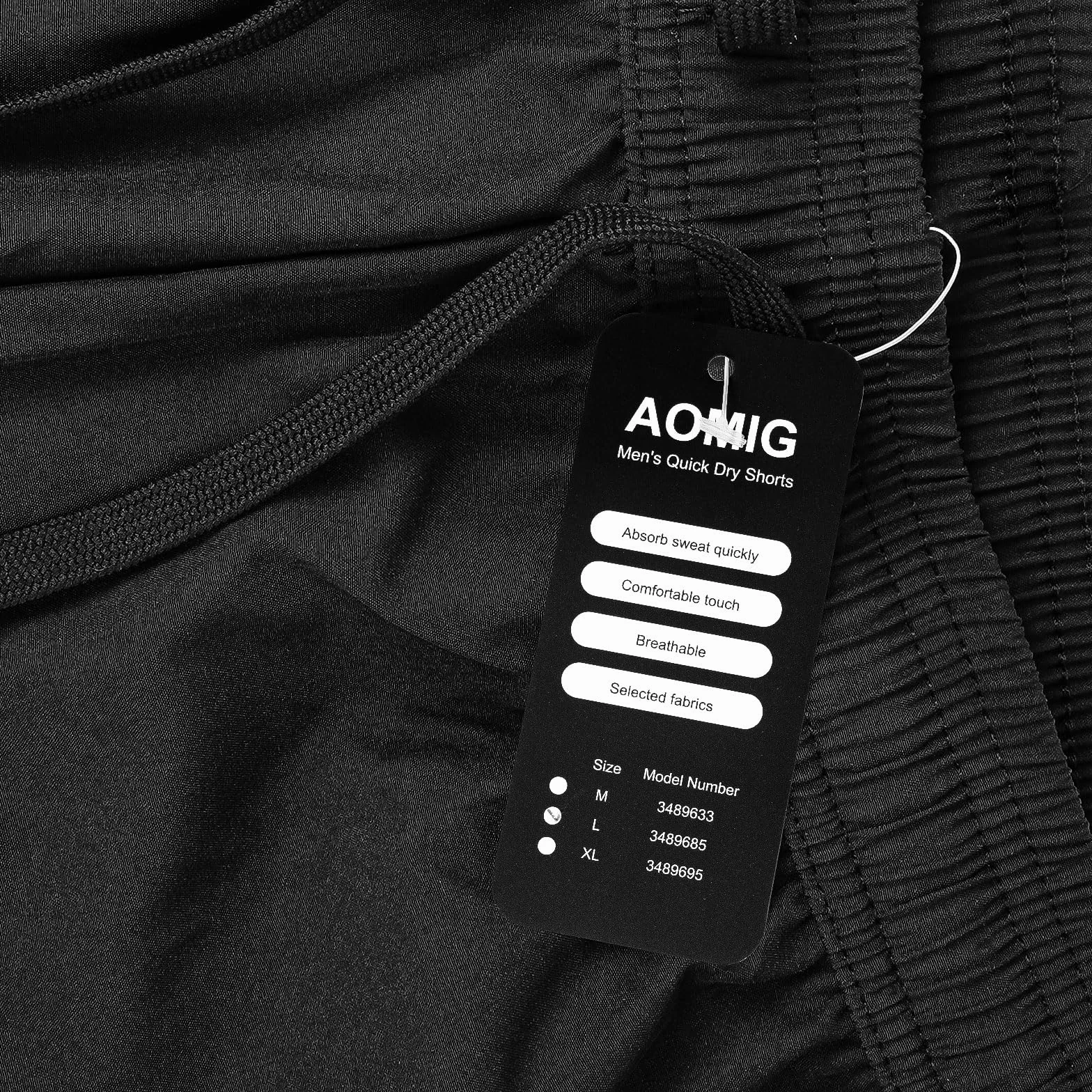 AOMIG Spodenki Męskie Spodenki Sportowe Szybkie Suszenie Lekkie Oddychające Szorty Elastyczne Lato Trening, Trening, Bieganie, Siłownia