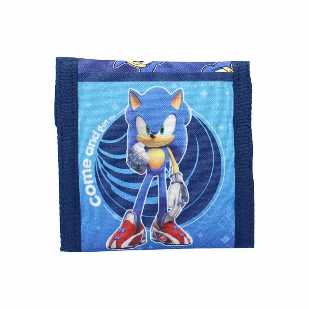 mybagstory - Portfel dziecięcy Sonic Bleu - dla dzieci - Szkoła - Przedszkole - Przedszkole - Przedszkole - Wakacje - 10 cm, Sonic - Niebieski, Enfant, Chłopiec