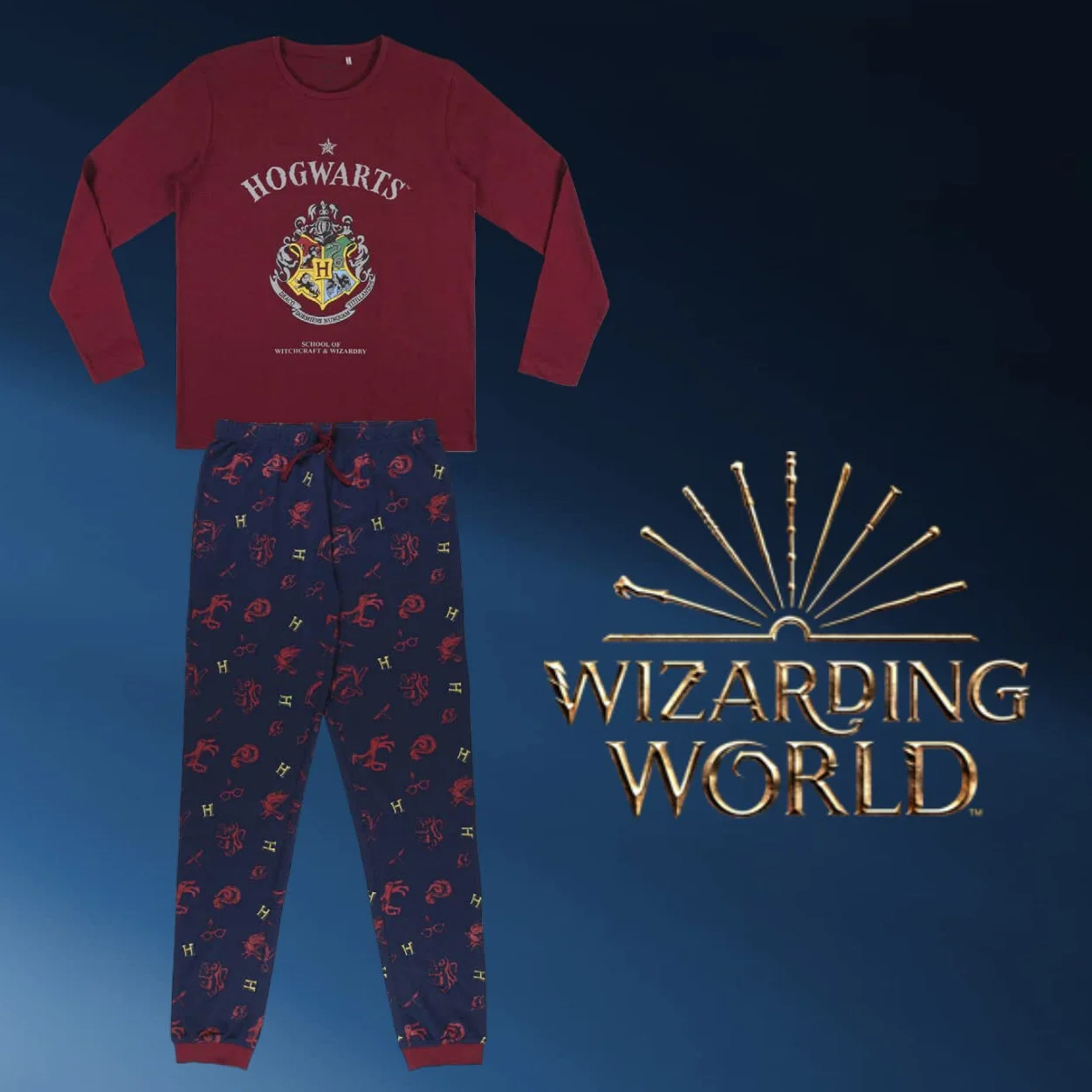 Harry Potter Piżama dla dziewczynek, piżama w Hogwarcie, dopasowany zestaw piżam rodzinnych, prezent dla dzieci i młodzieży | Rozmiar 6 lat - dziewczynka, Dziewczyna, 6 lat